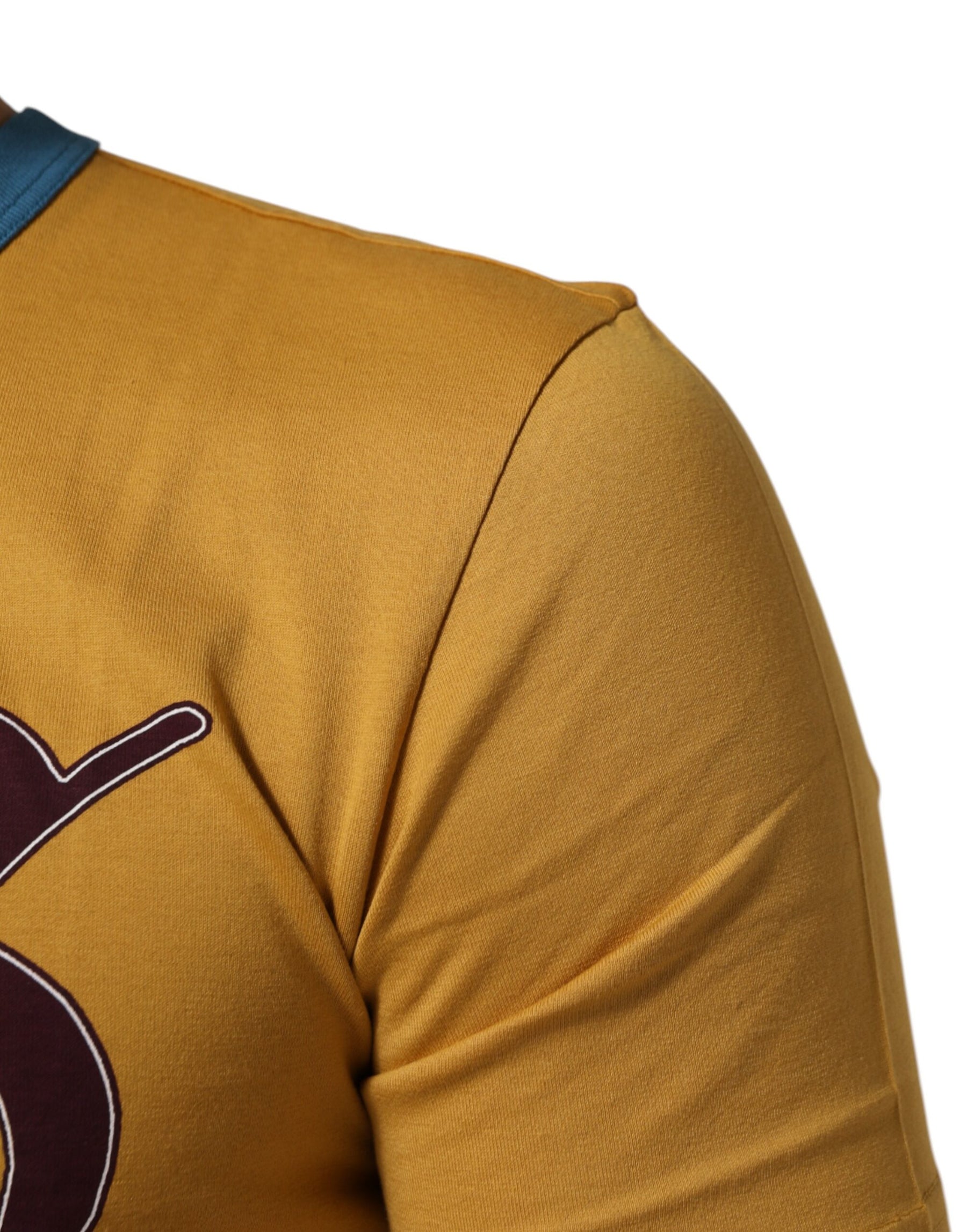 Dolce & Gabbana Yellow Logo Crew Neck Short Sleeves T-shirt | Regal Royce