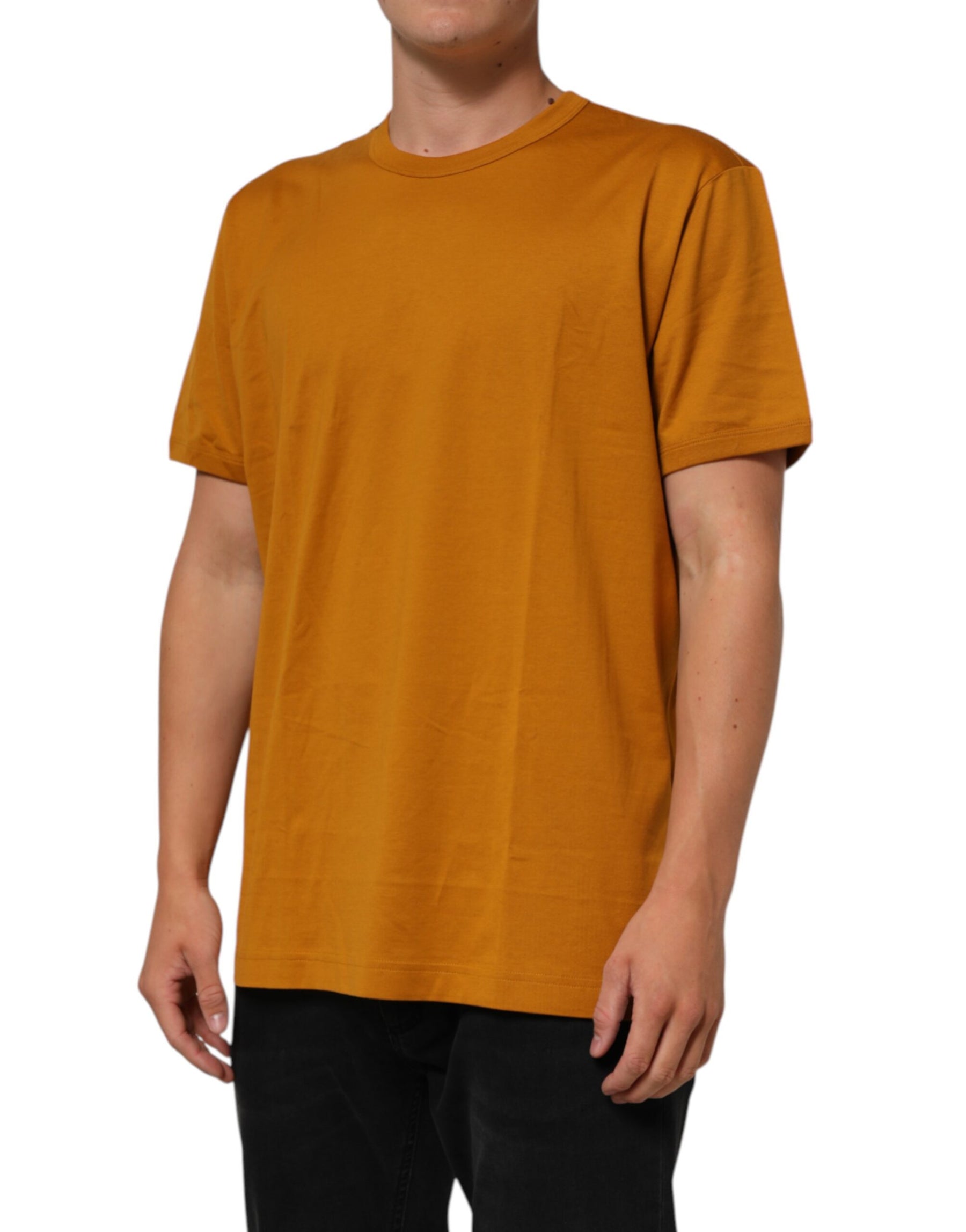 Dolce & Gabbana Golden Brown Crew Neck Short Sleeve T-shirt | Regal Royce