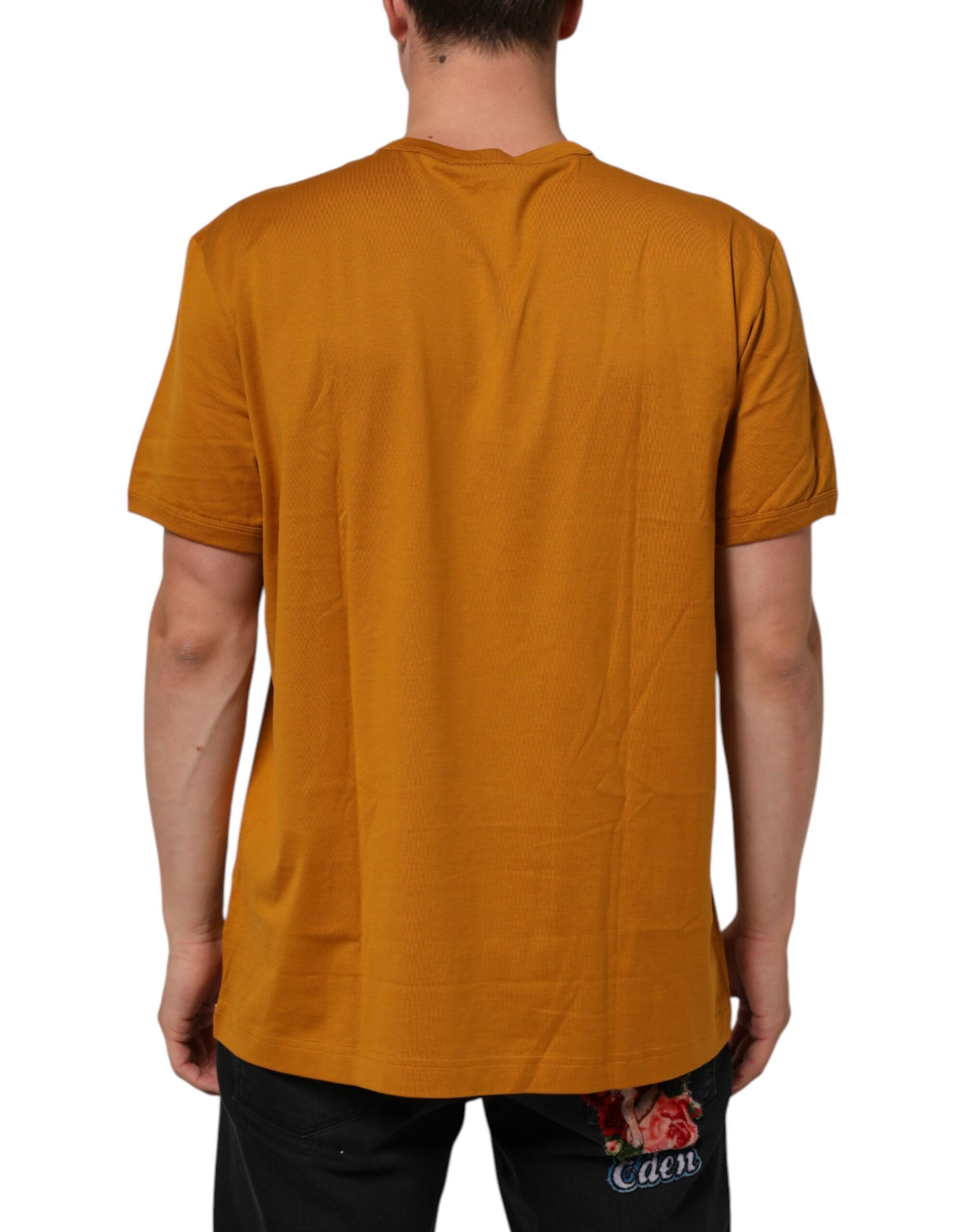 Dolce & Gabbana Golden Brown Crew Neck Short Sleeve T-shirt | Regal Royce
