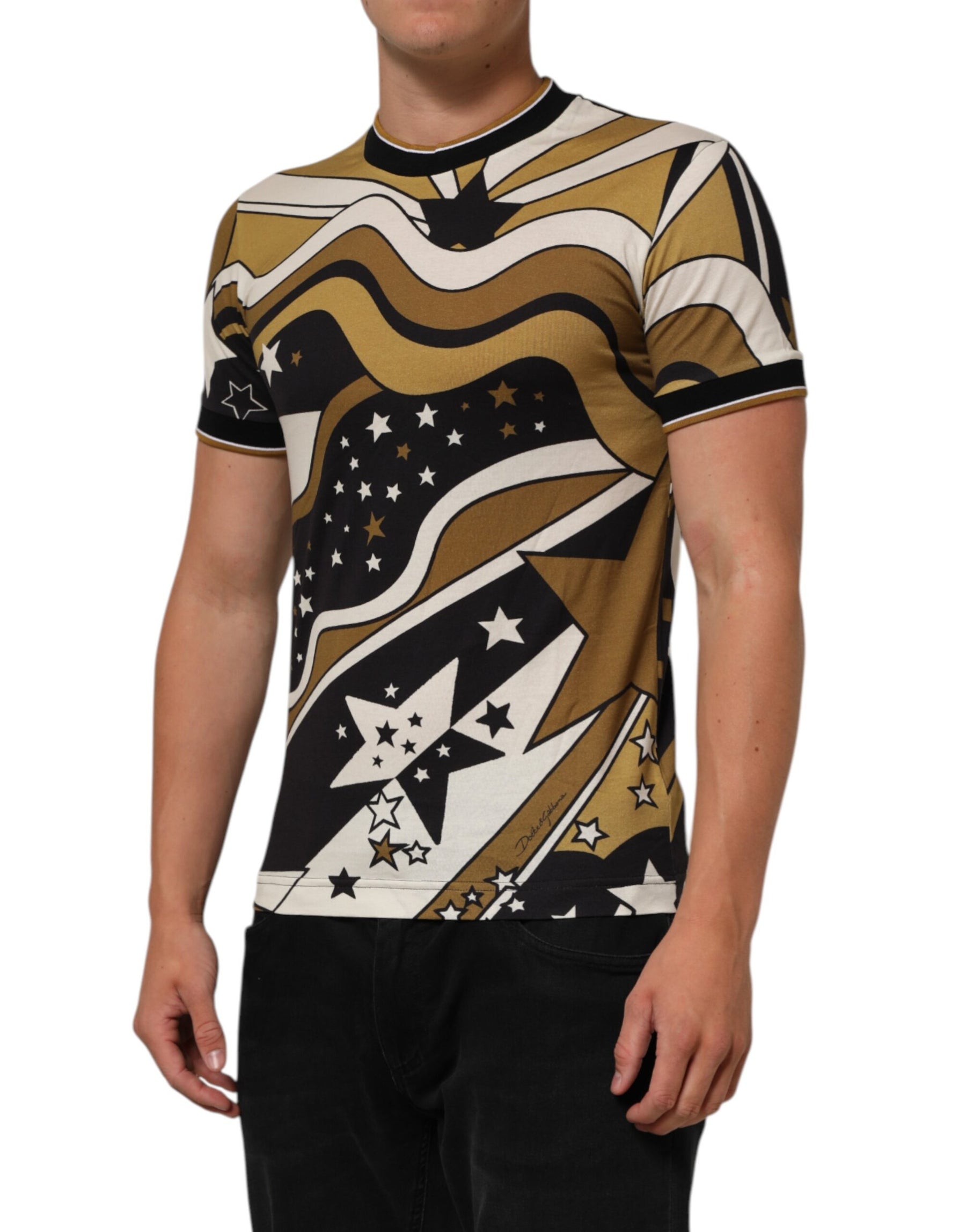 Dolce & Gabbana Multicolor Millennials Star CrewNeck T-shirt | Regal Royce