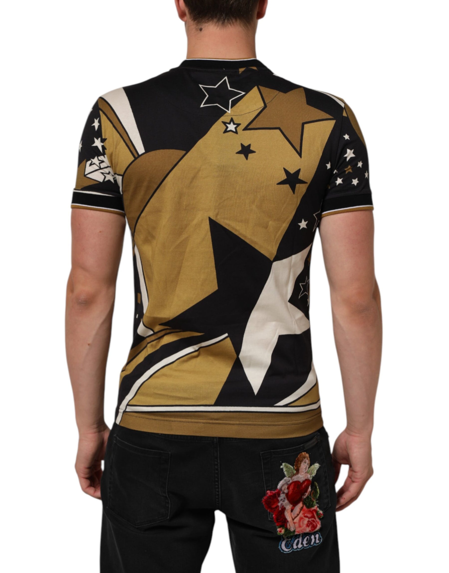 Dolce & Gabbana Multicolor Millennials Star CrewNeck T-shirt | Regal Royce