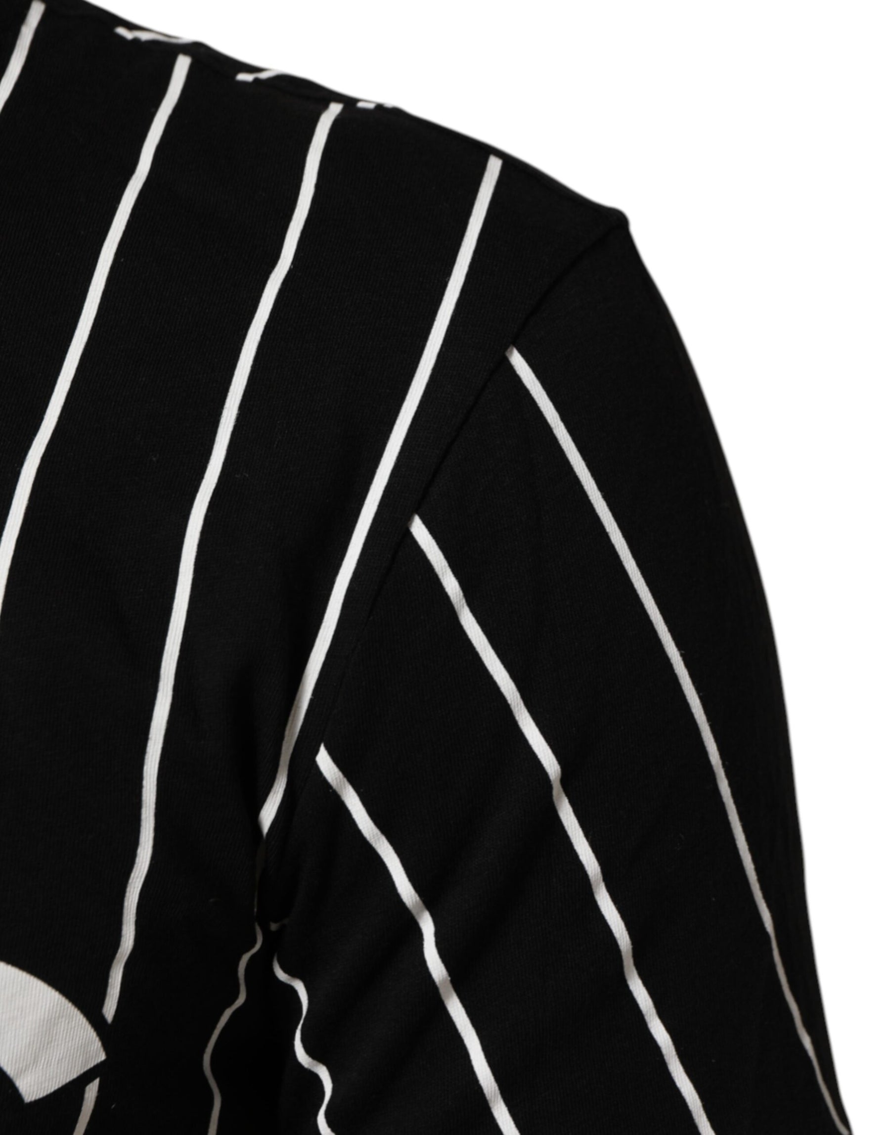 Dolce & Gabbana Black Cotton Polka Dots Round Neck T-shirt | Regal Royce