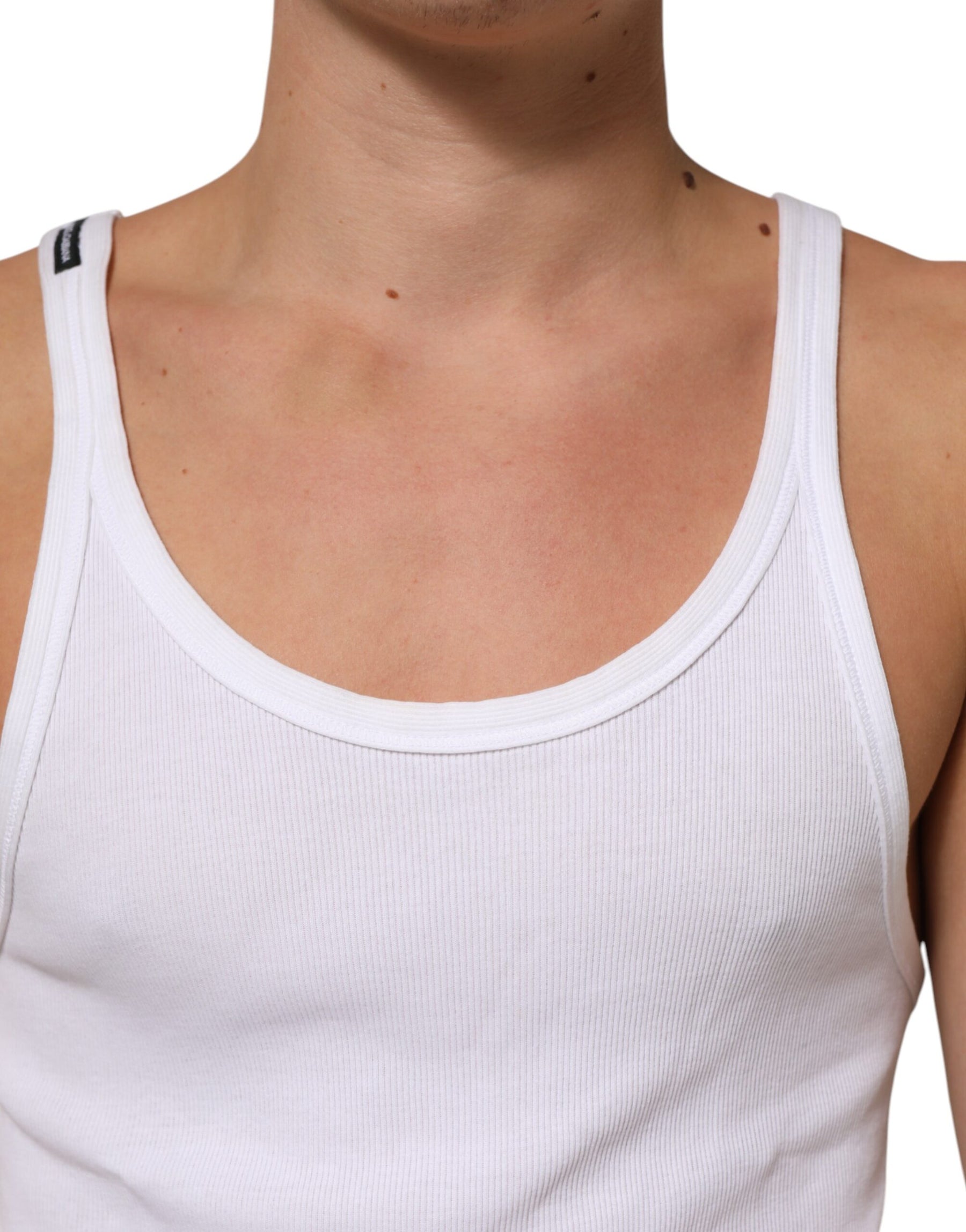 Dolce & Gabbana White Sleeveless Round Neck Tank Top T-shirt | Regal Royce