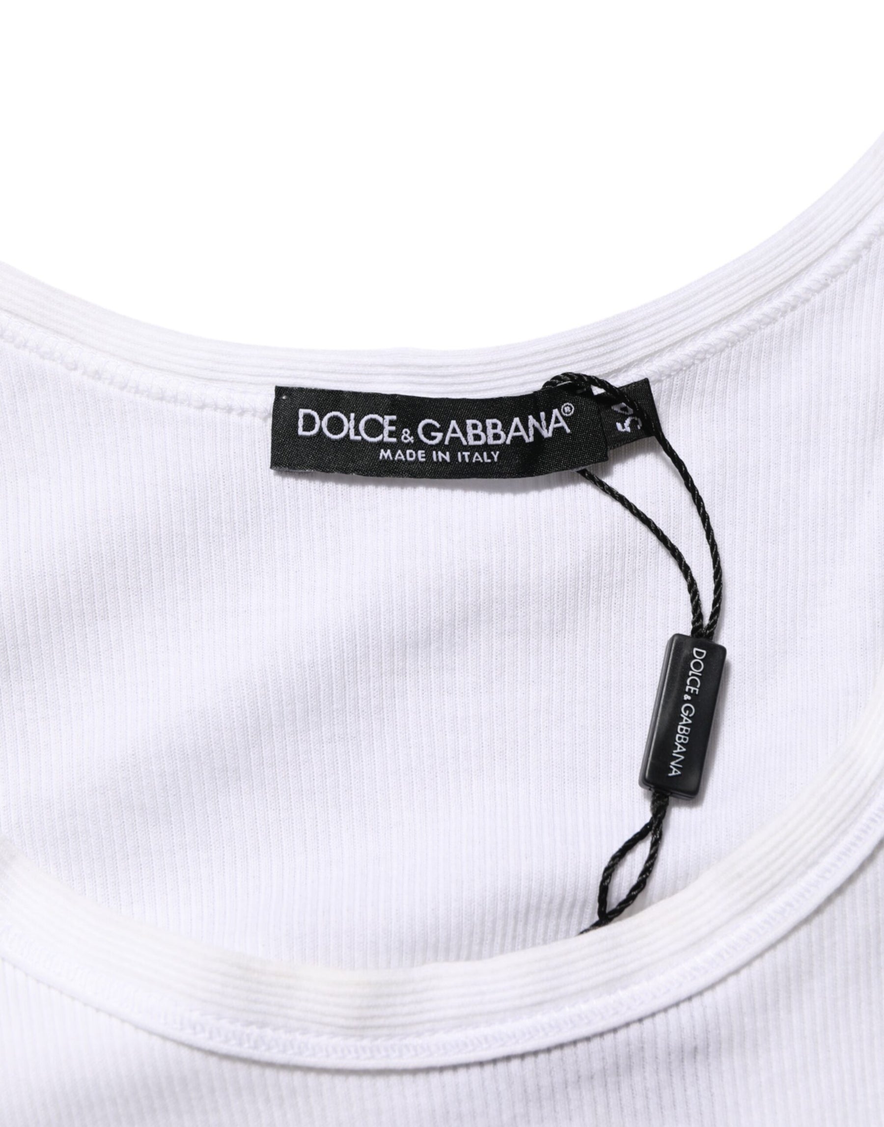 Dolce & Gabbana White Sleeveless Round Neck Tank Top T-shirt | Regal Royce