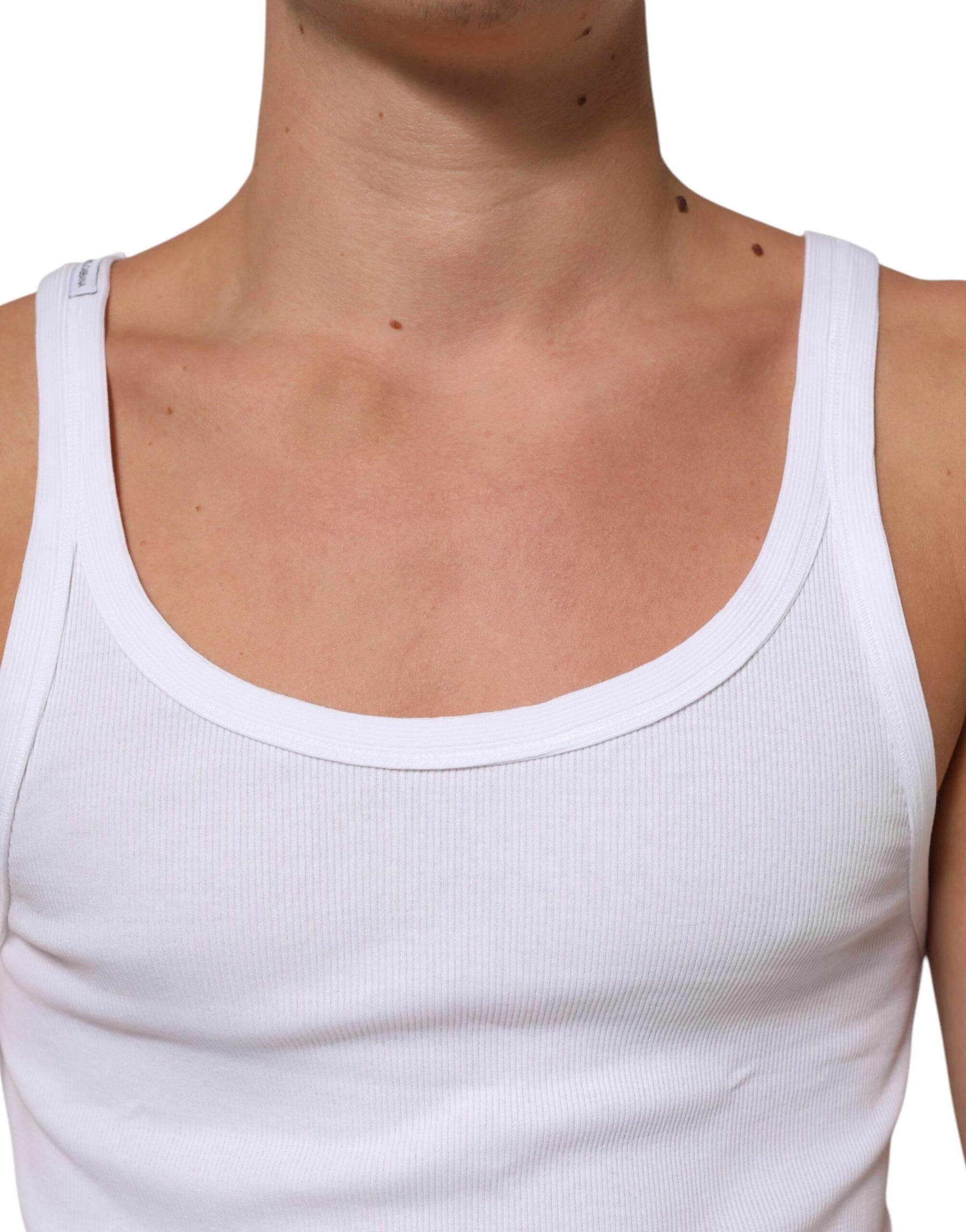 Dolce & Gabbana White Sleeveless Round Neck Tank Top T-shirt | Regal Royce