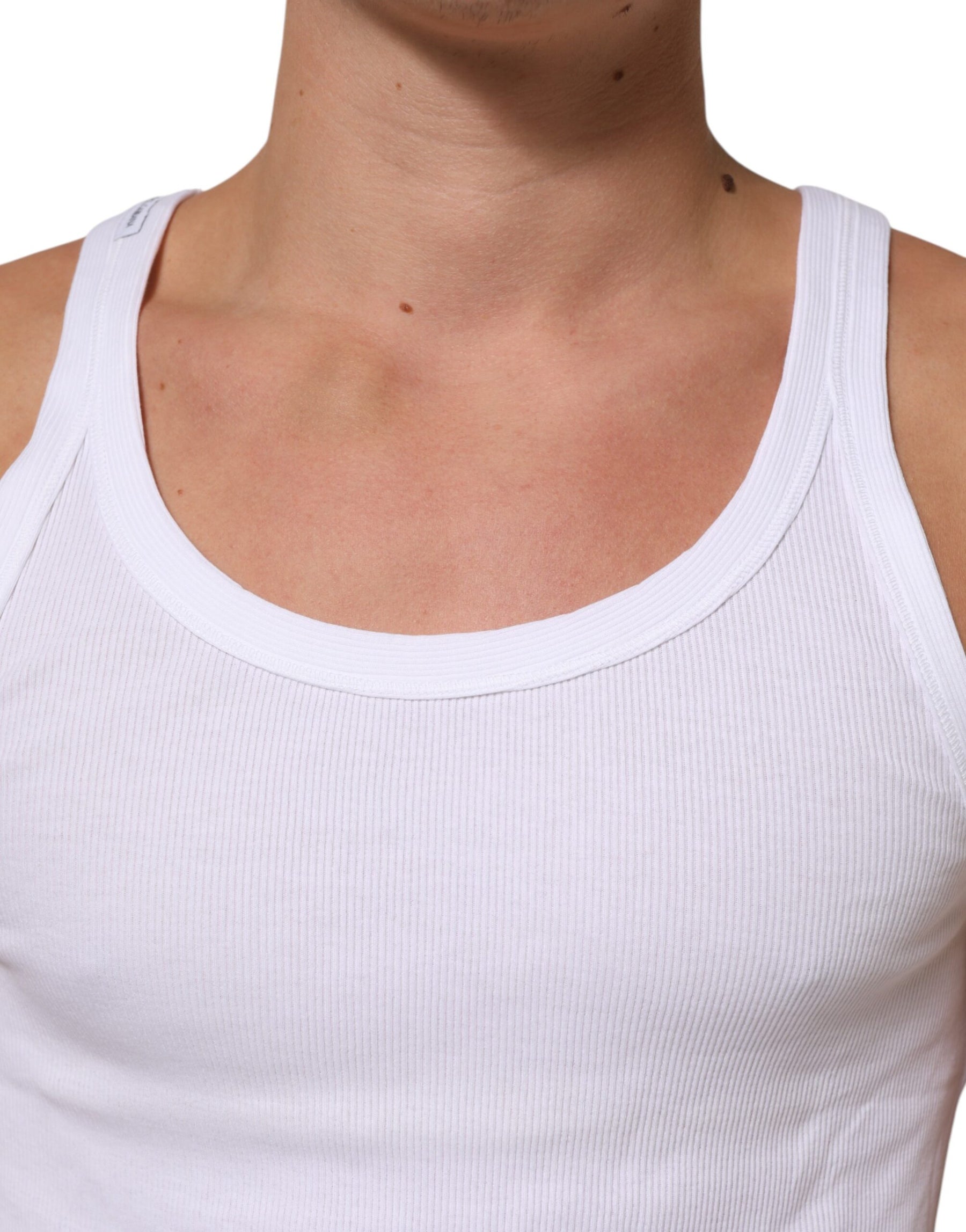 Dolce & Gabbana White Sleeveless Round Neck Tank Top T-shirt | Regal Royce