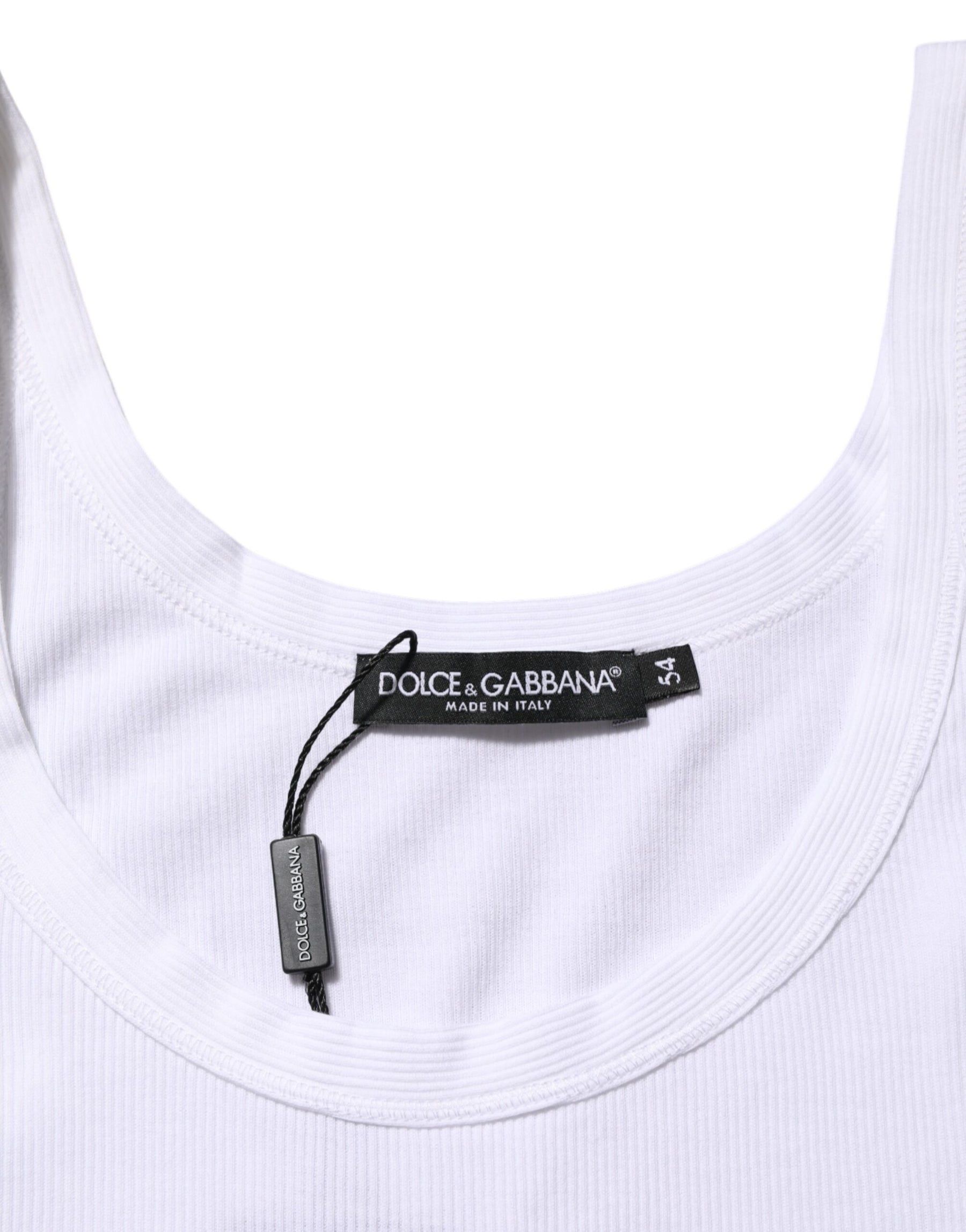 Dolce & Gabbana White Sleeveless Round Neck Tank Top T-shirt | Regal Royce