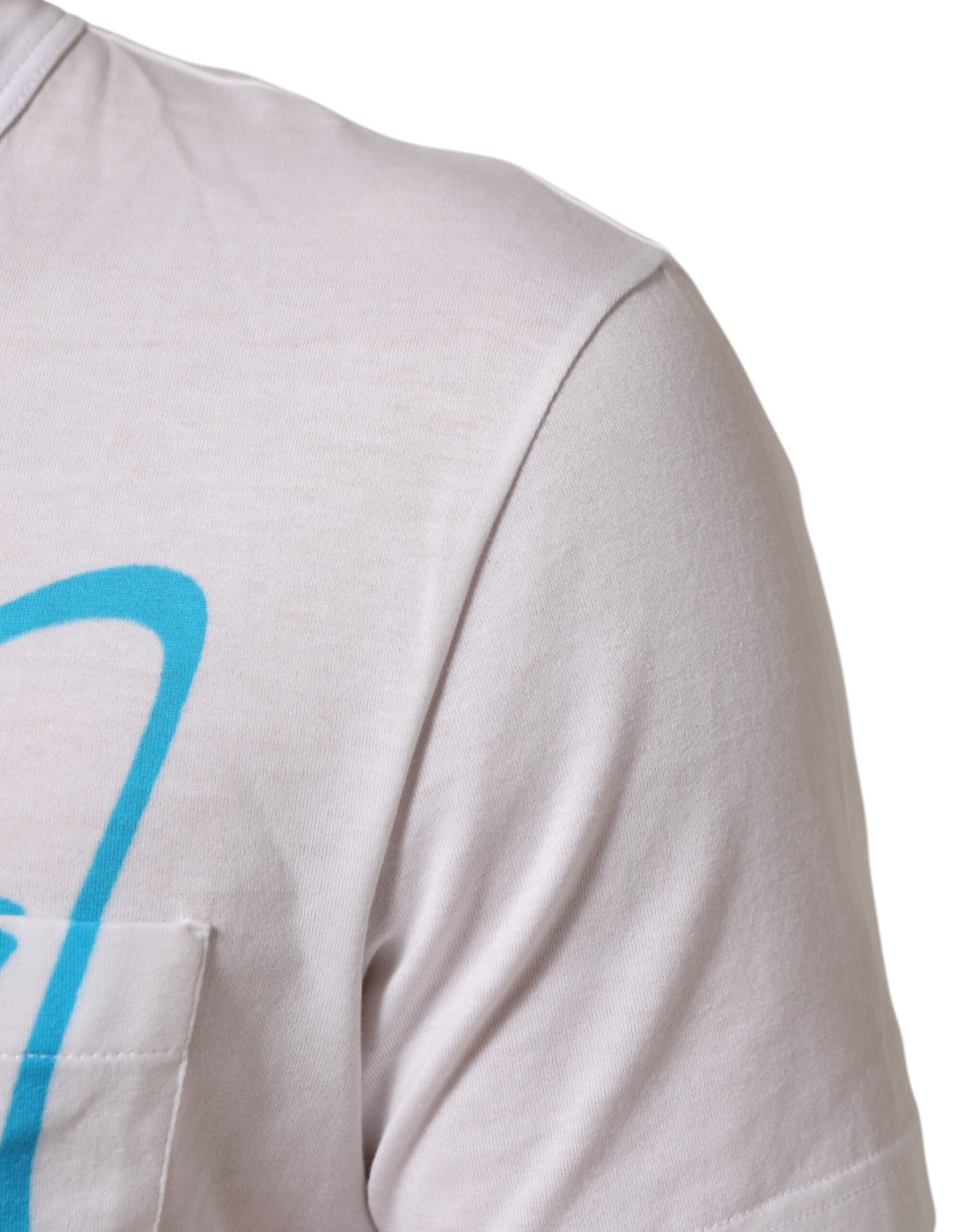 Dolce & Gabbana White Graphic Print Cotton Crew Neck T-shirt | Regal Royce