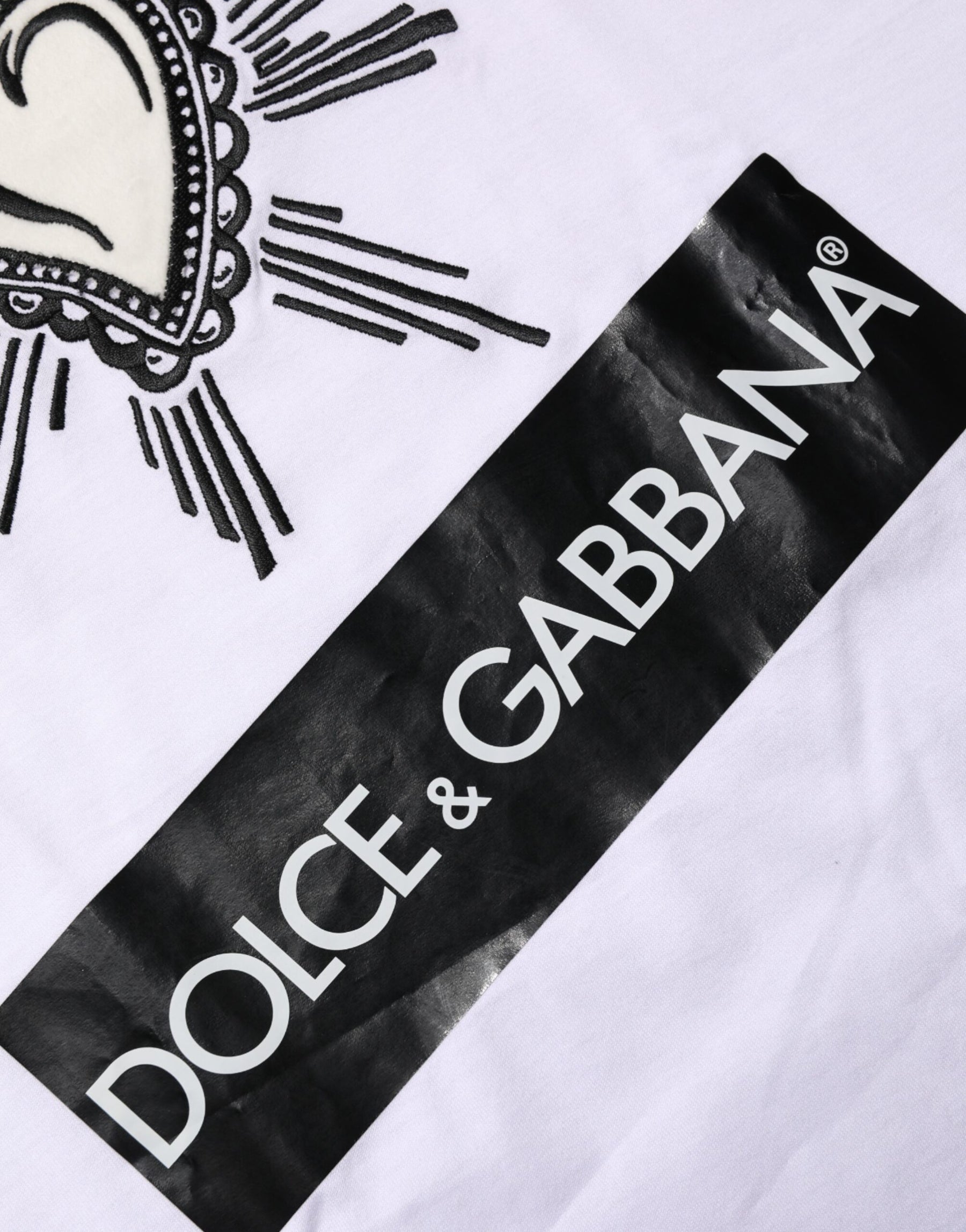 Dolce & Gabbana White Sacred Heart Short Sleeve Men T-shirt | Regal Royce