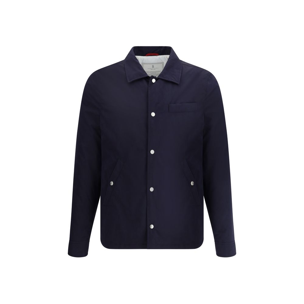 Brunello Cucinelli Blue Nylon Full-Length Jacket | Regal Royce