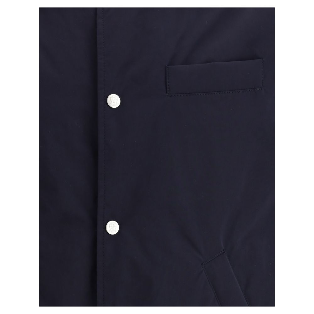 Brunello Cucinelli Blue Nylon Full-Length Jacket | Regal Royce