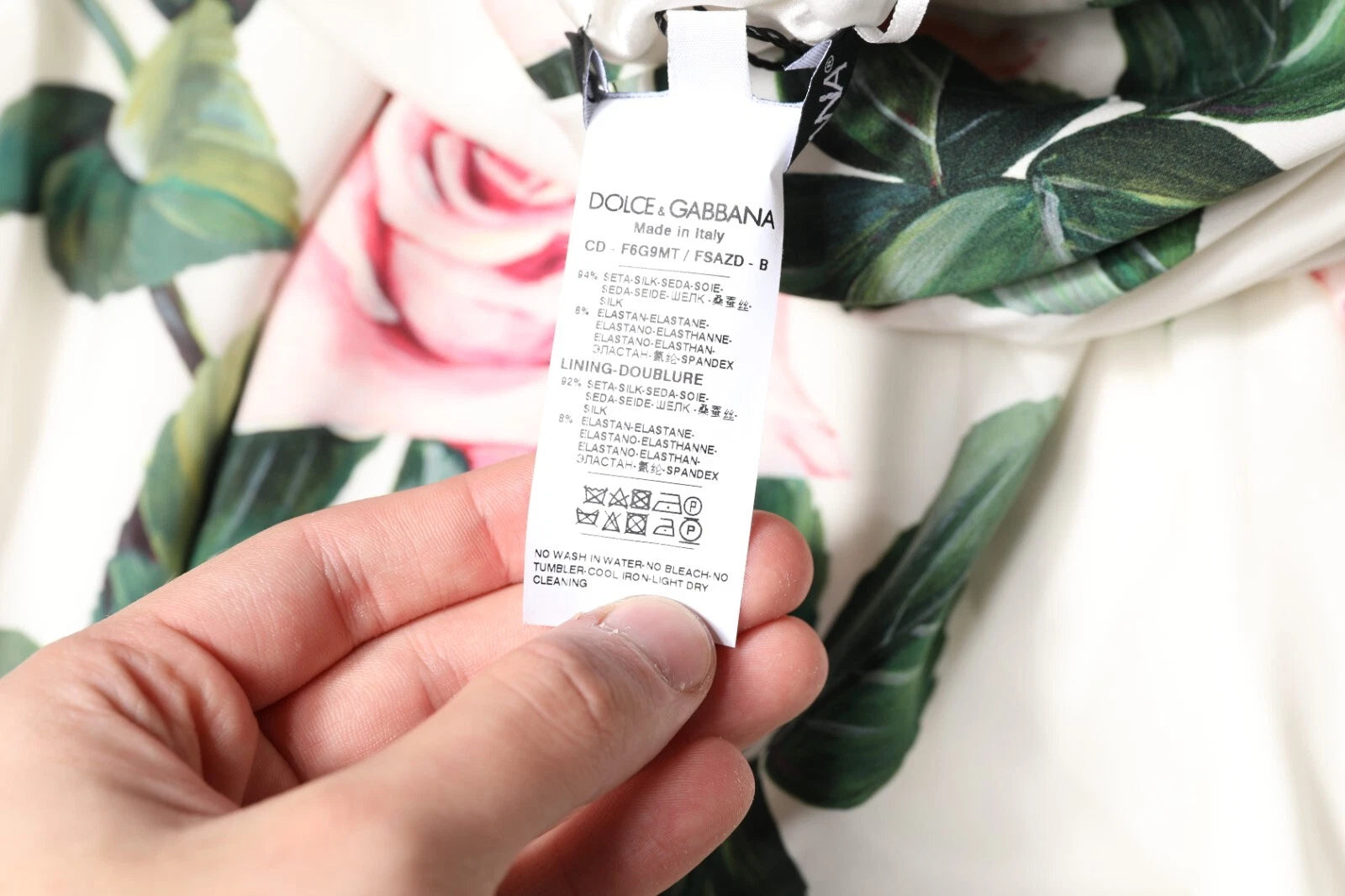 Dolce & Gabbana White Floral Silk One Shoulder Midi Dress | Regal Royce