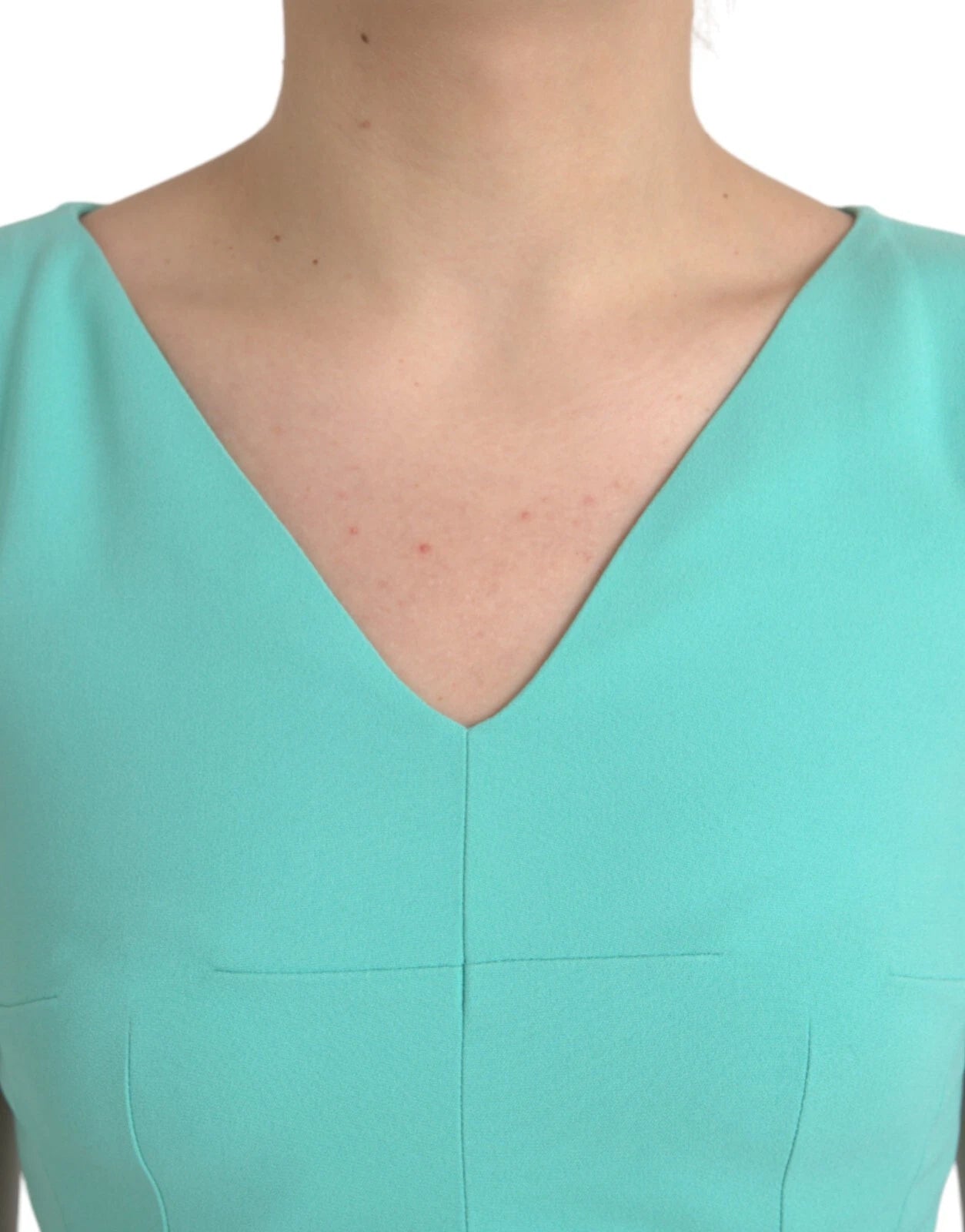 Dolce & Gabbana Green Viscose Sleeveless Sheath Midi Dress | Regal Royce