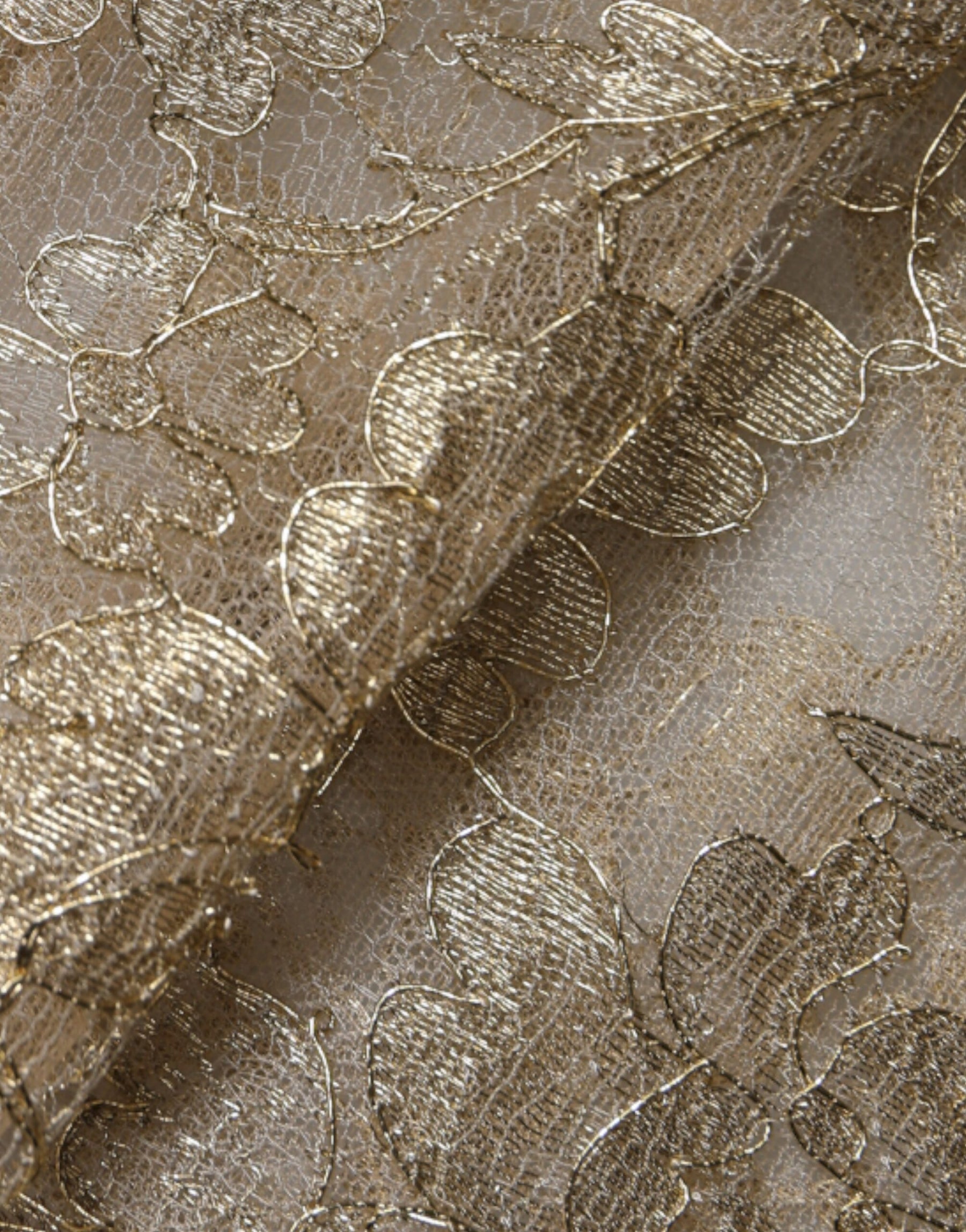 Dolce & Gabbana Gold Floral Lace A-line Sheath Mini Dress | Regal Royce