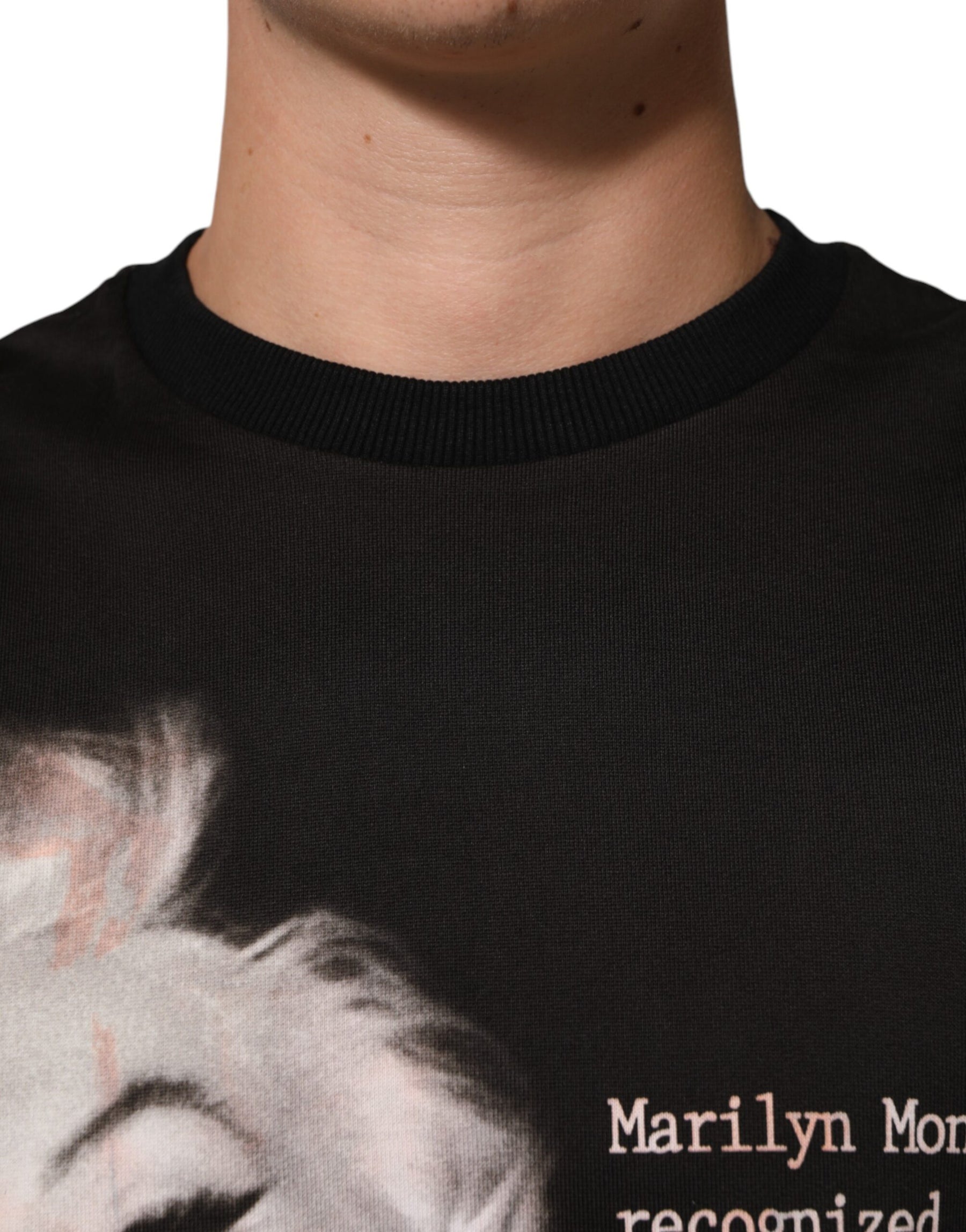 Dolce & Gabbana Black Marilyn Monroe Cotton Crew Neck T-shirt | Regal Royce