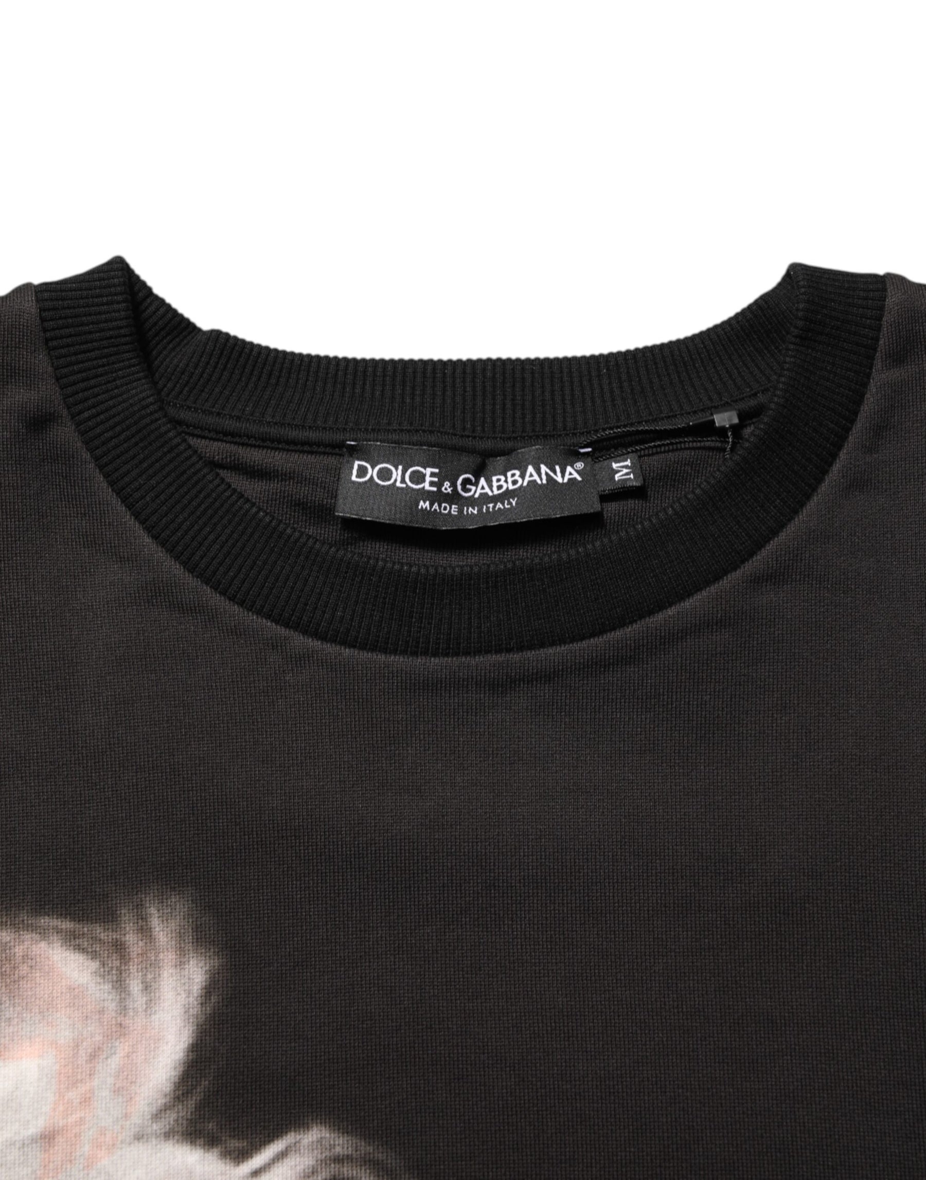 Dolce & Gabbana Black Marilyn Monroe Cotton Crew Neck T-shirt | Regal Royce