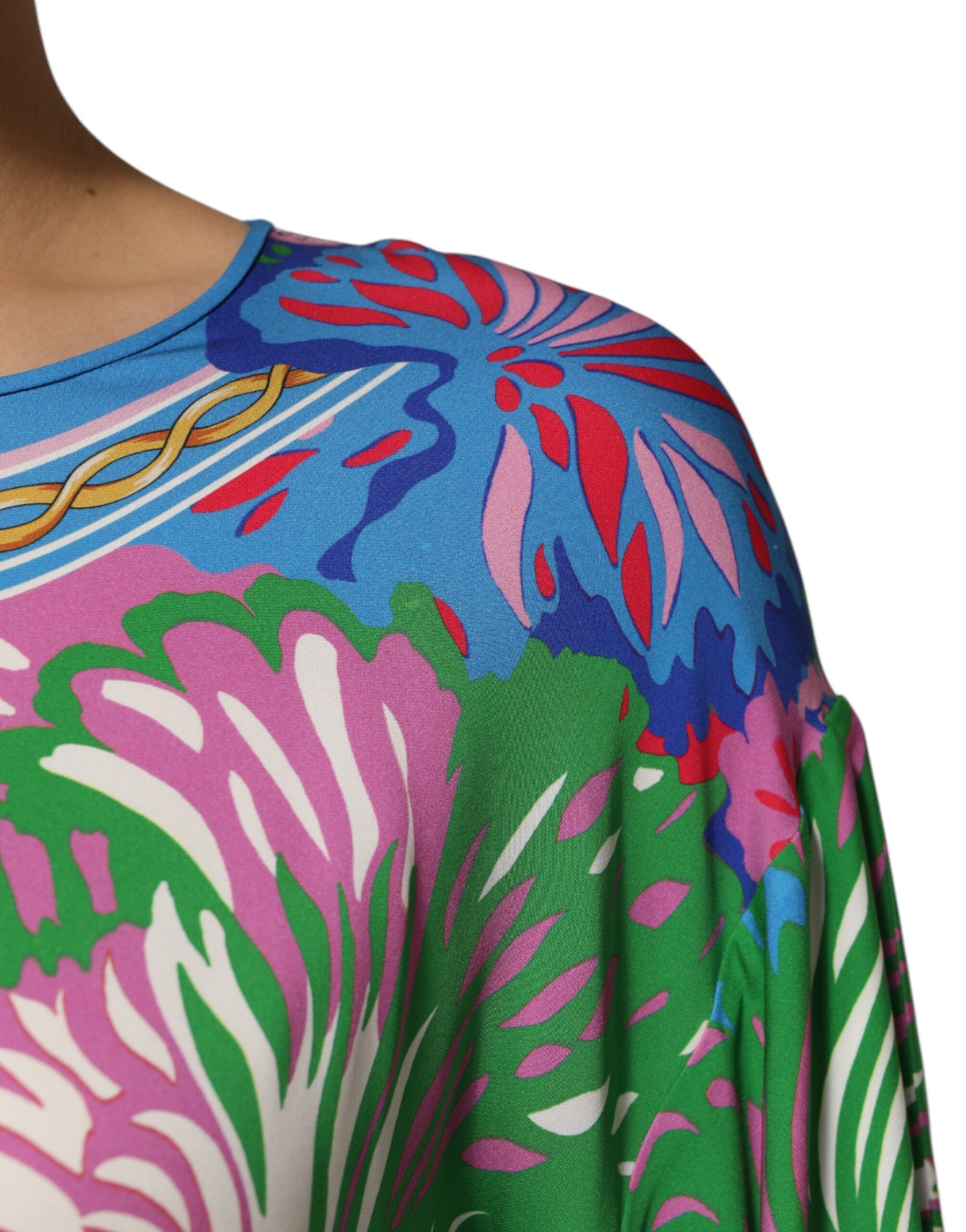 Dolce & Gabbana Multicolor Floral Print Silk Blouse Tunic Top | Regal Royce
