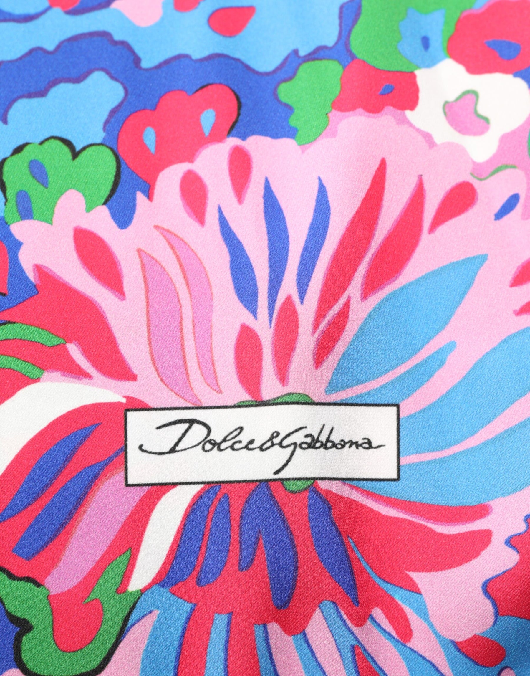 Dolce & Gabbana Multicolor Floral Print Silk Tunic Blouse Top | Regal Royce