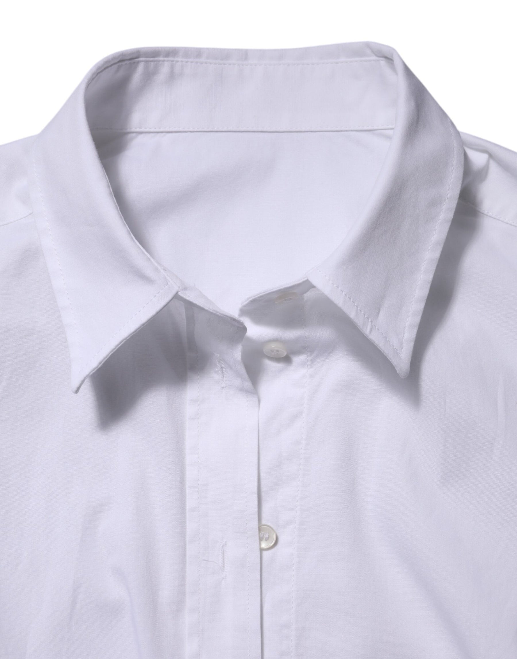 Dolce & Gabbana White Collared Long Sleeves Dress Shirt Top | Regal Royce