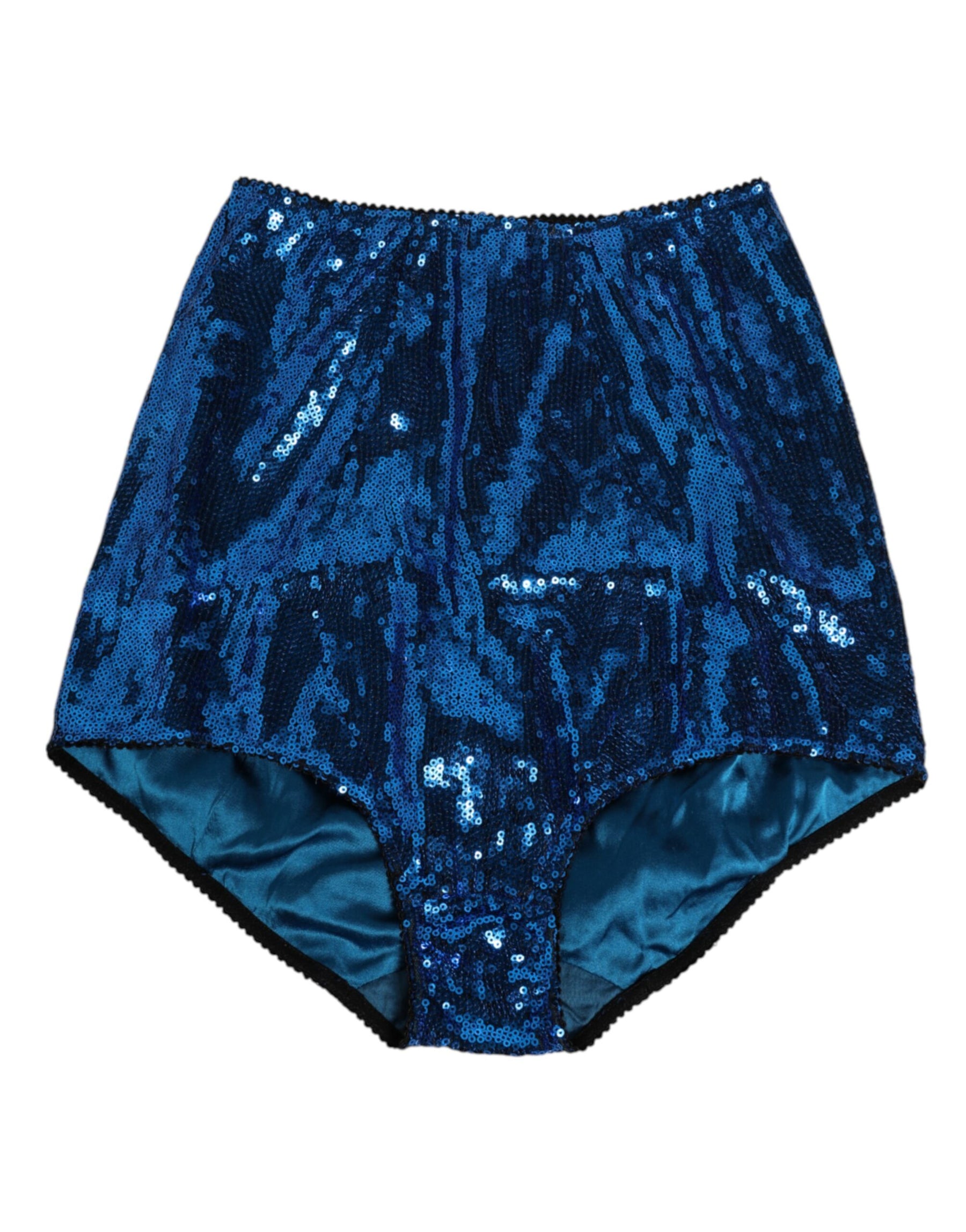Dolce & Gabbana Blue Sequin Embellished High Waist Girdle Underwear | Regal Royce