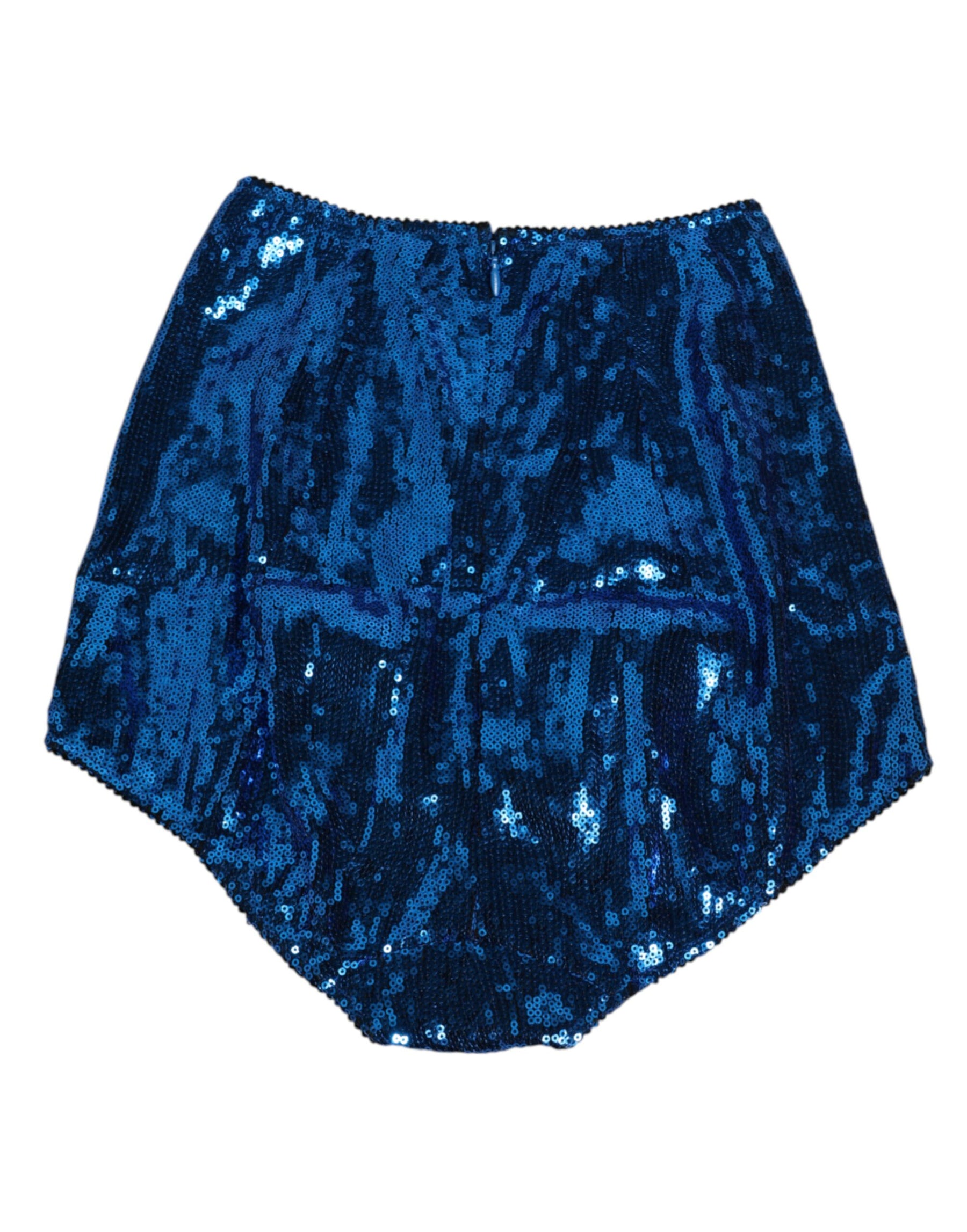 Dolce & Gabbana Blue Sequin Embellished High Waist Girdle Underwear | Regal Royce