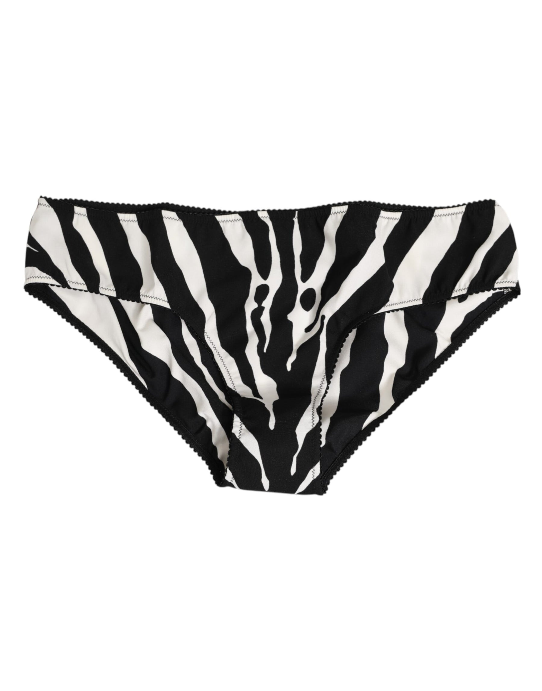 Dolce & Gabbana Black White Zebra Print Slip Briefs Underwear | Regal Royce