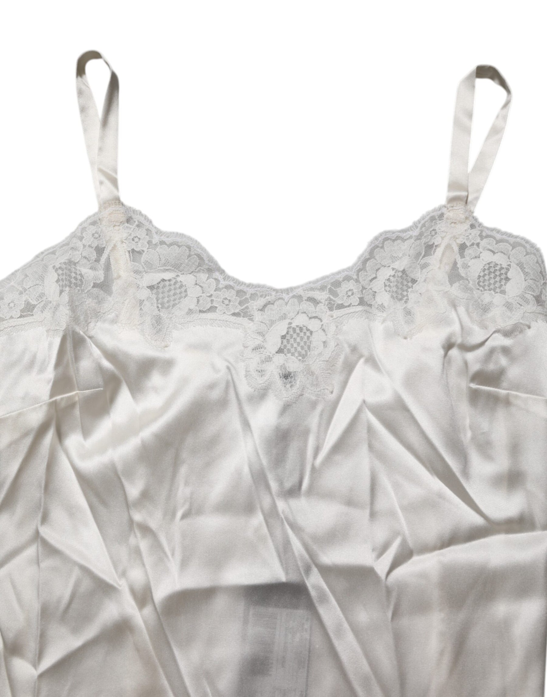 Dolce & Gabbana Off White Floral Lace Tank Lingerie Top Underwear | Regal Royce