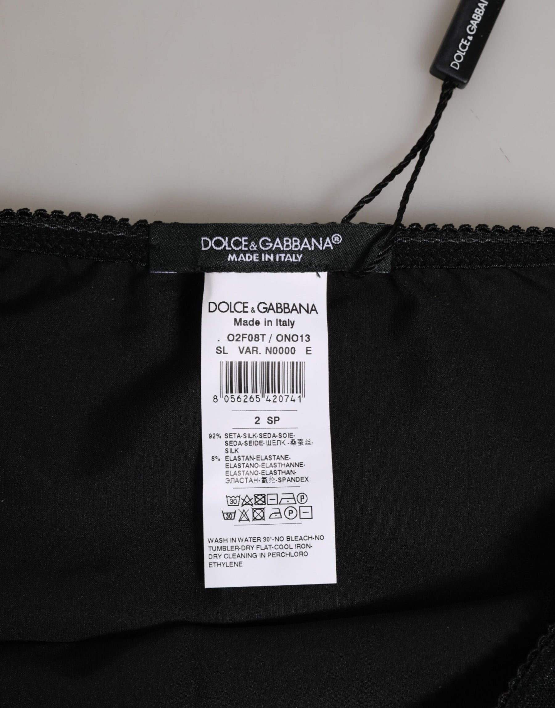 Dolce & Gabbana Black Silk Stretch High Waist Panty Underwear | Regal Royce