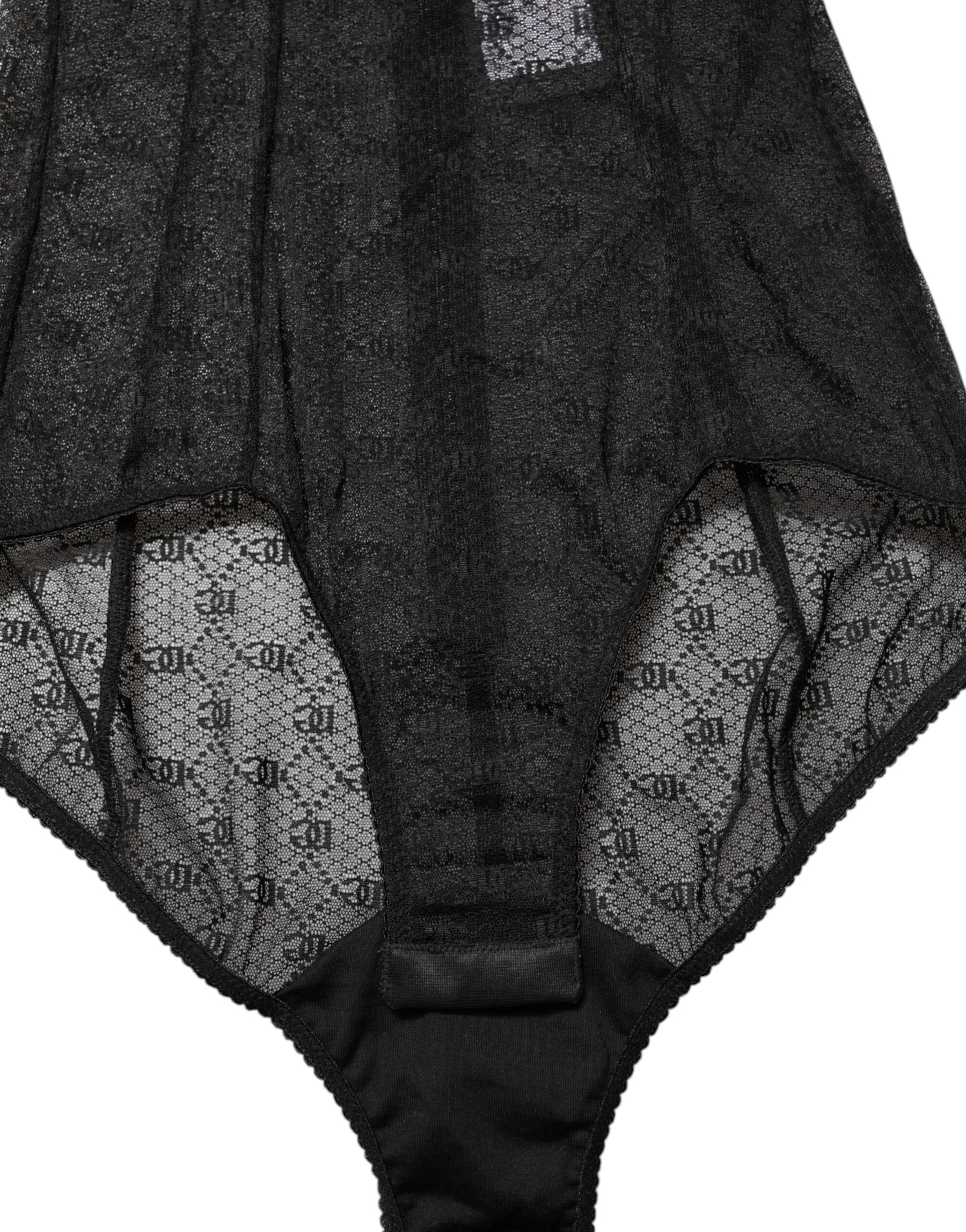 Dolce & Gabbana Black Nylon Stretch Bodysuit Lingerie Underwear | Regal Royce