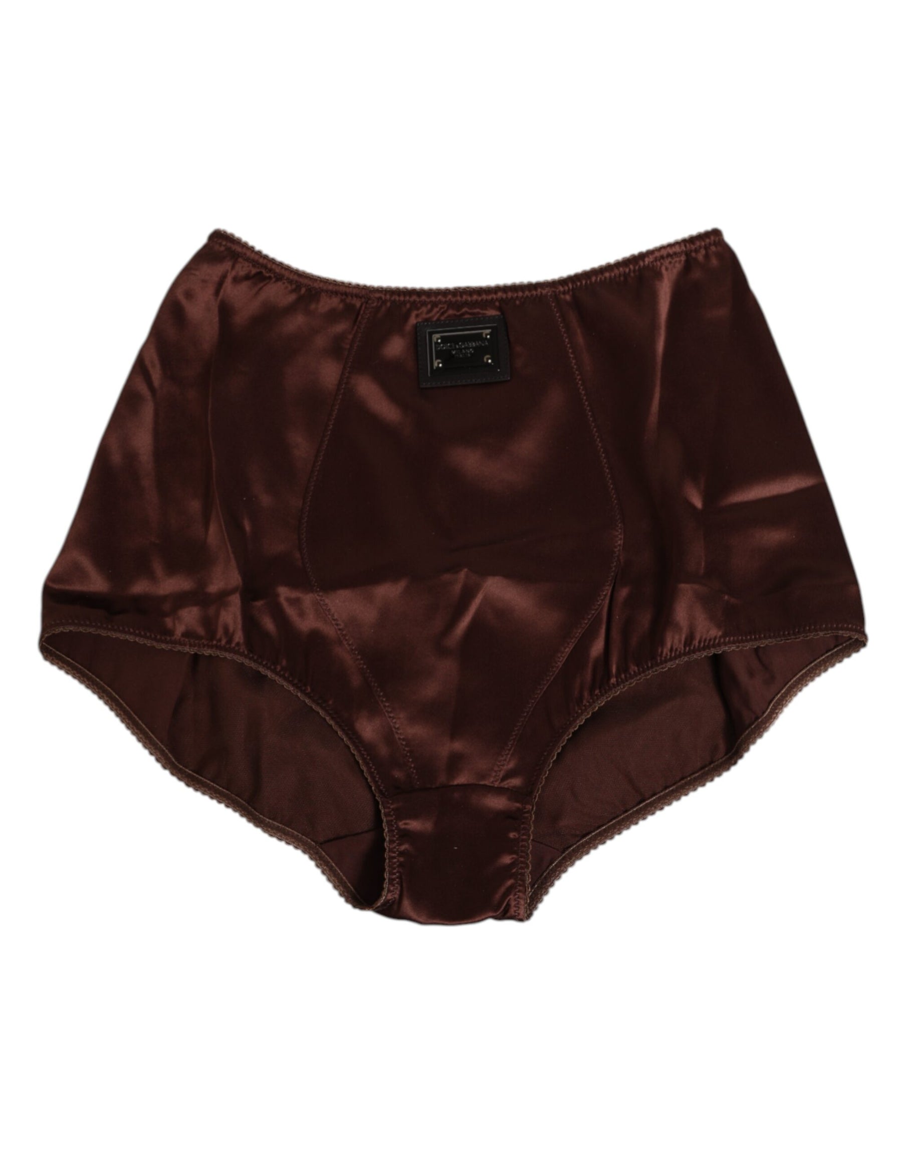 Dolce & Gabbana Brown Silk Stretch High Waist Girdle Underwear | Regal Royce