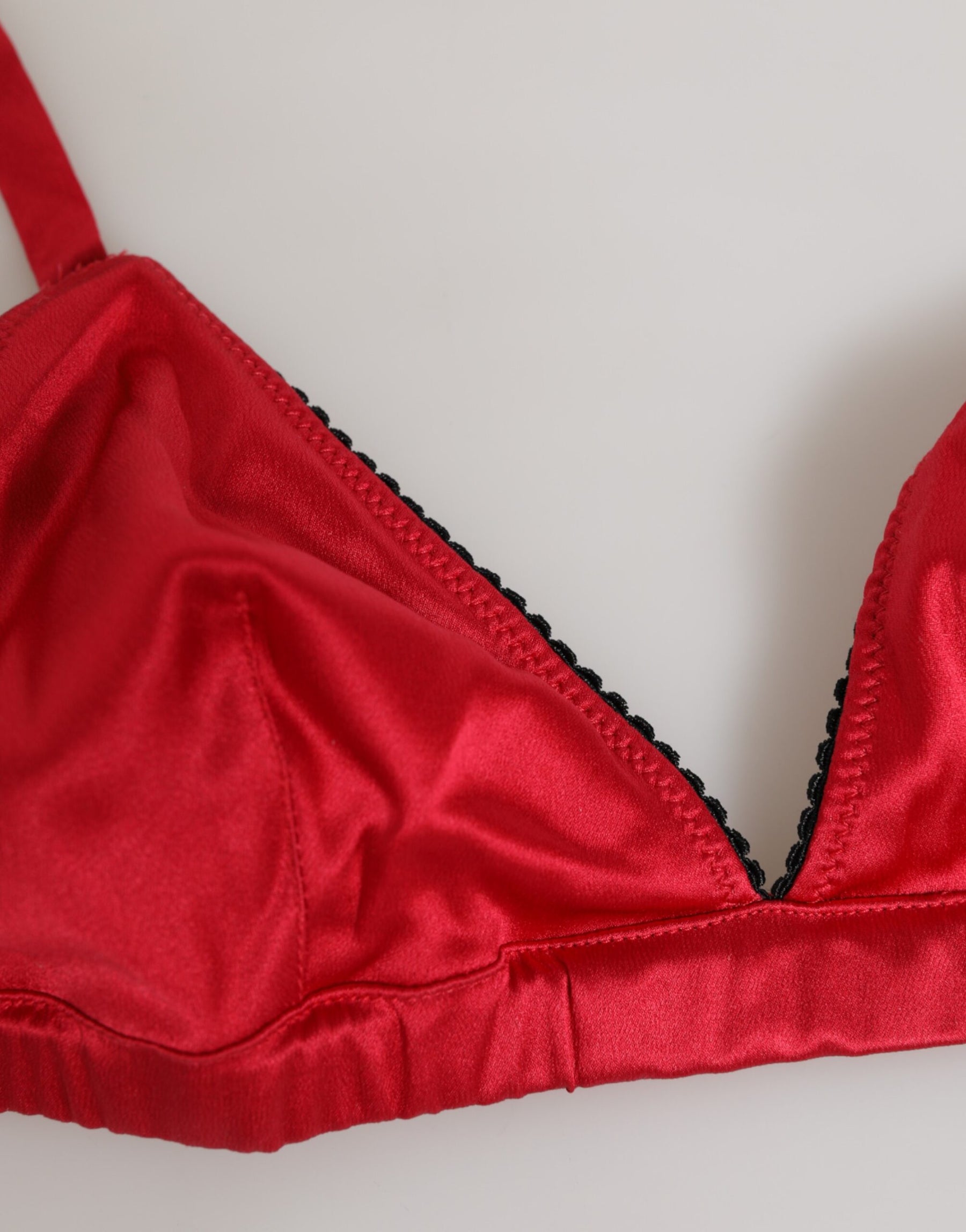 Dolce & Gabbana Red Silk Satin Triangle Soft Cup Br Underwear | Regal Royce