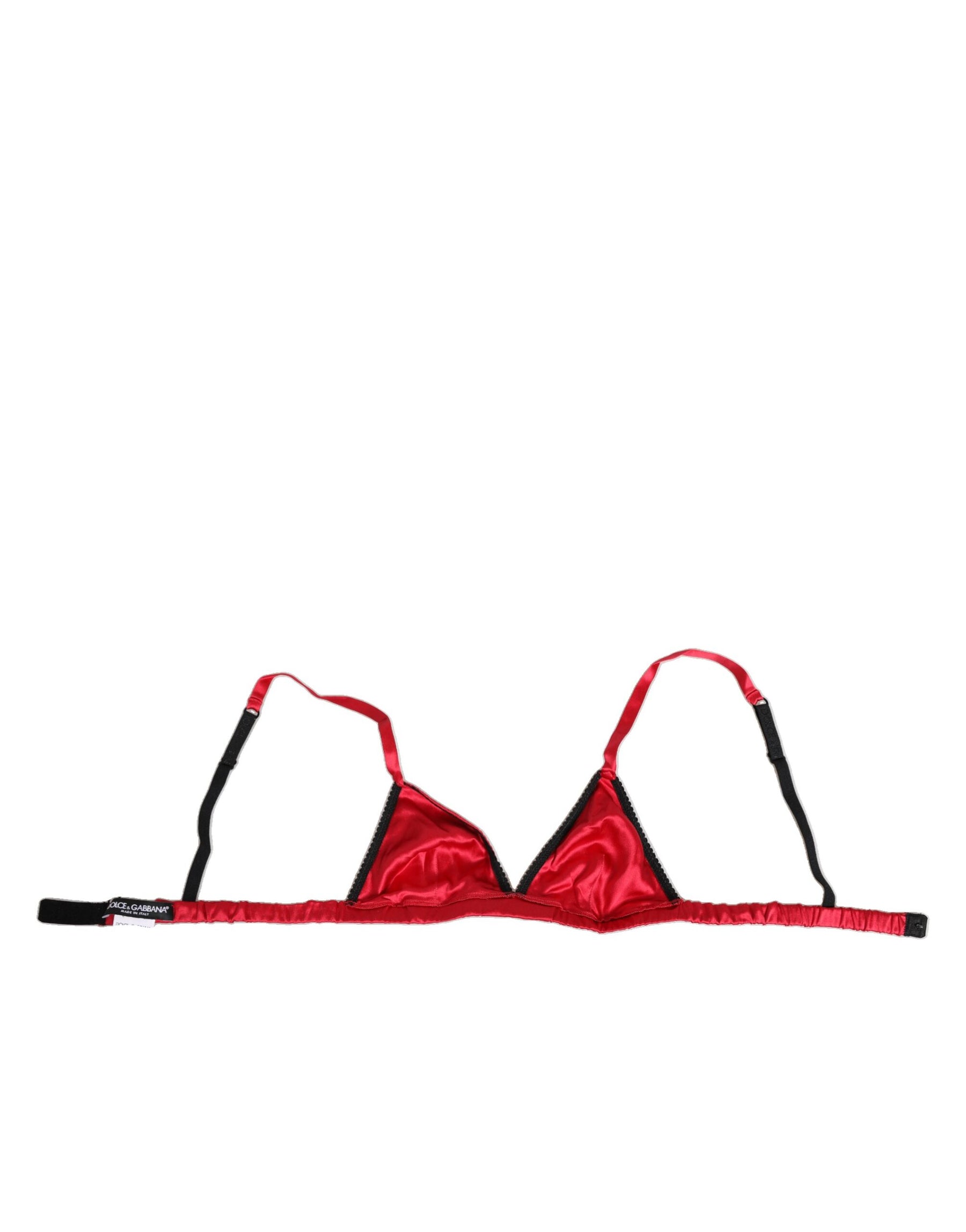 Dolce & Gabbana Red Silk Satin Triangle Soft Cup Br Underwear | Regal Royce