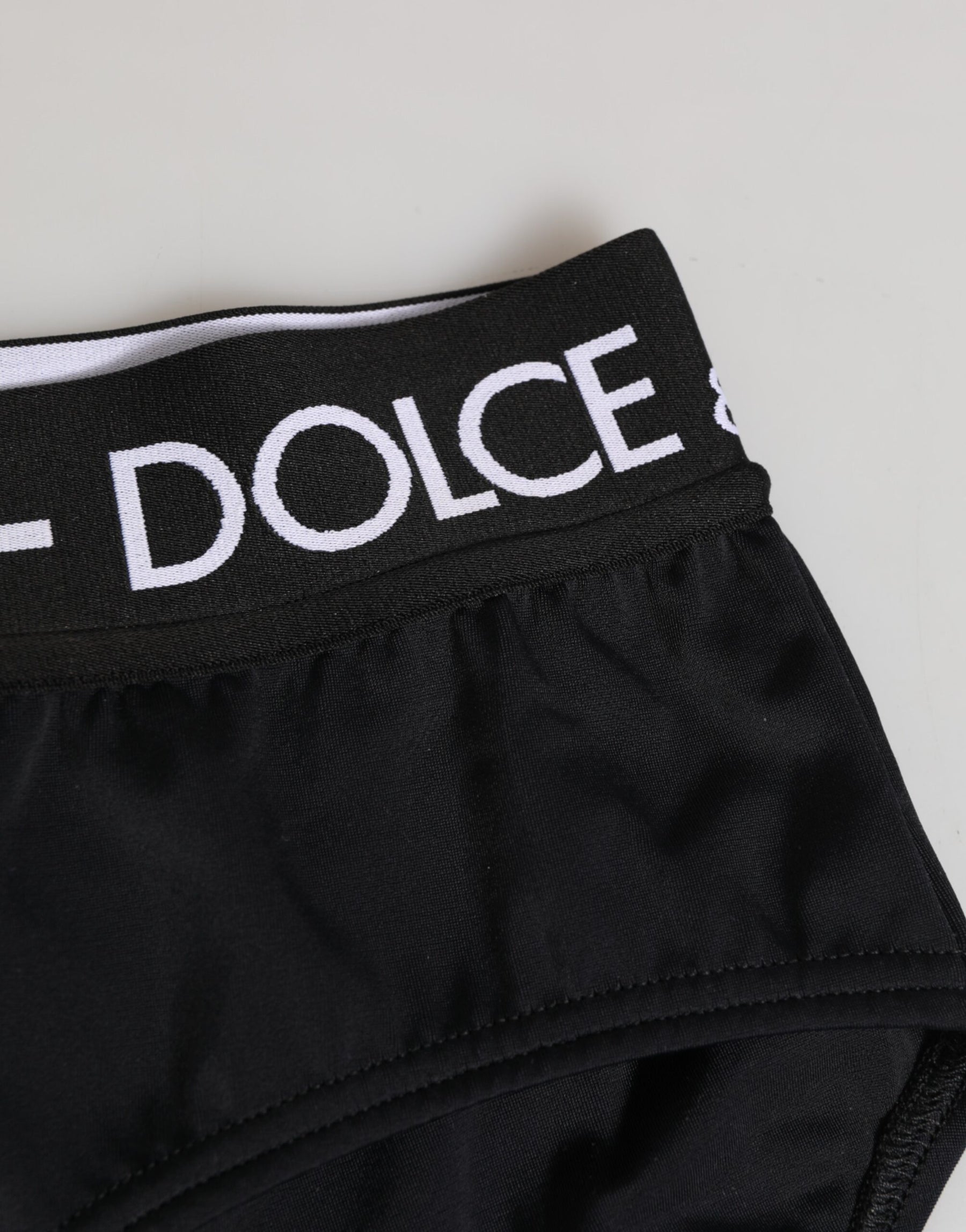 Dolce & Gabbana Black Nylon Logo Waistband Shorts Underwear | Regal Royce