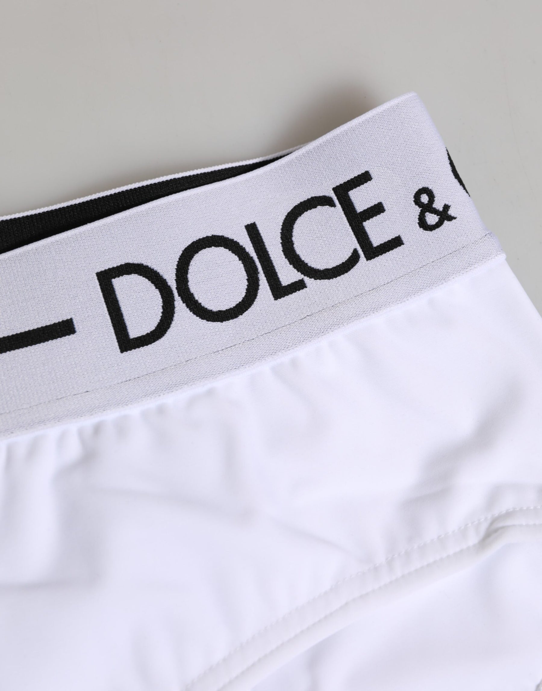 Dolce & Gabbana White Nylon Logo Waistband Shorts Underwear | Regal Royce