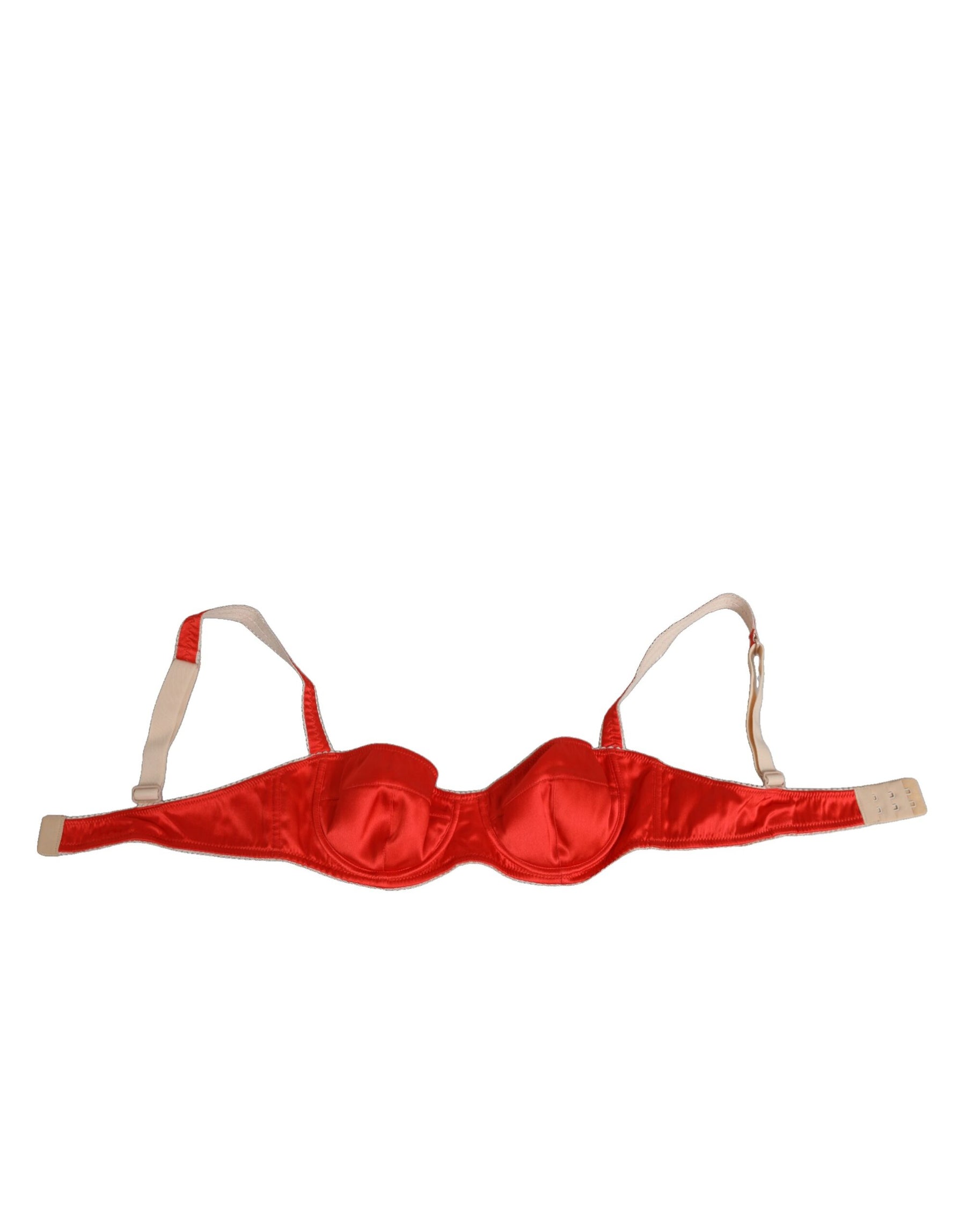 Dolce & Gabbana Red Silk Satin Underwire Bra Semi-Pad Underwear | Regal Royce