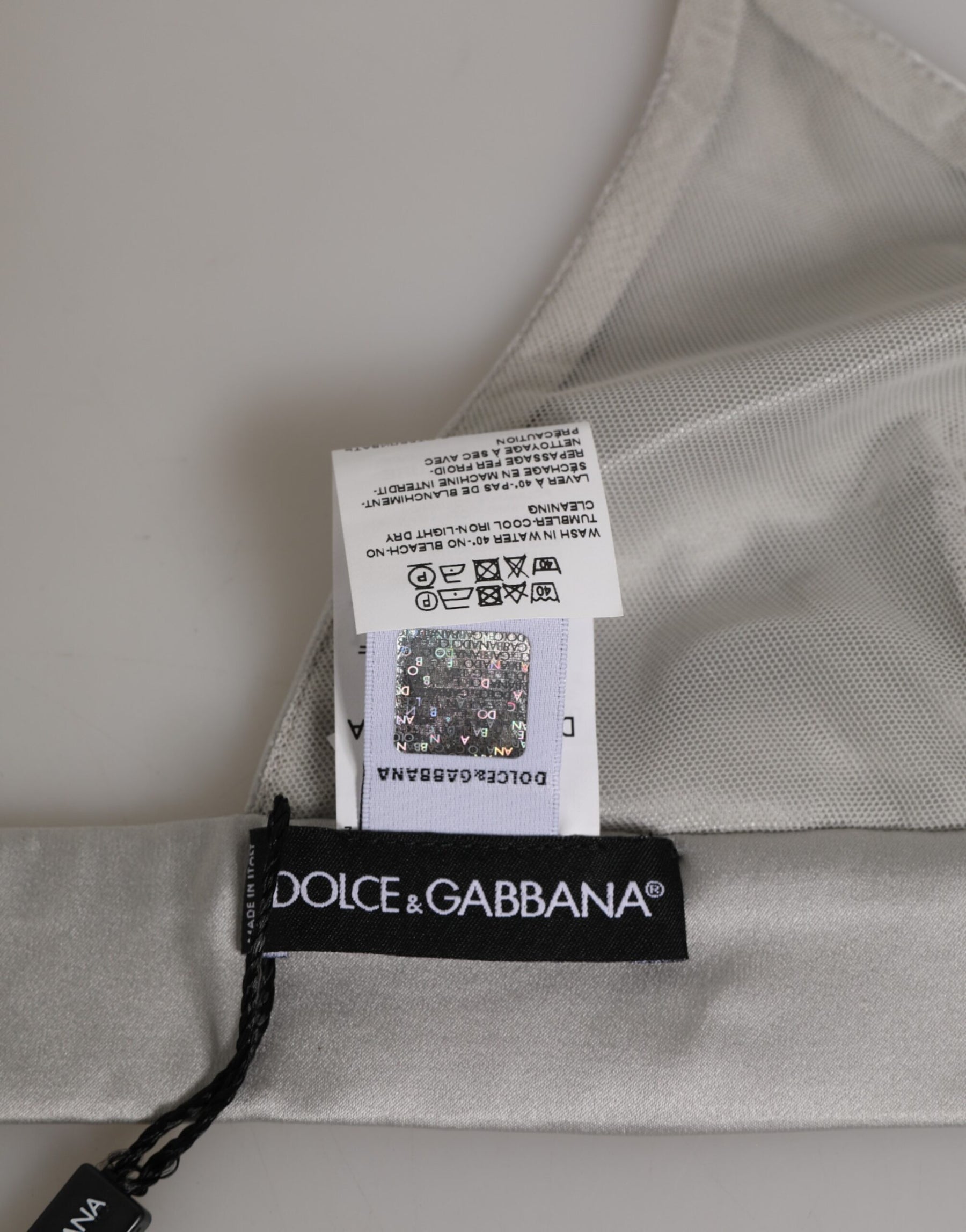 Dolce & Gabbana Gray Silk Satin Triangle Soft Cup Bra Underwear | Regal Royce
