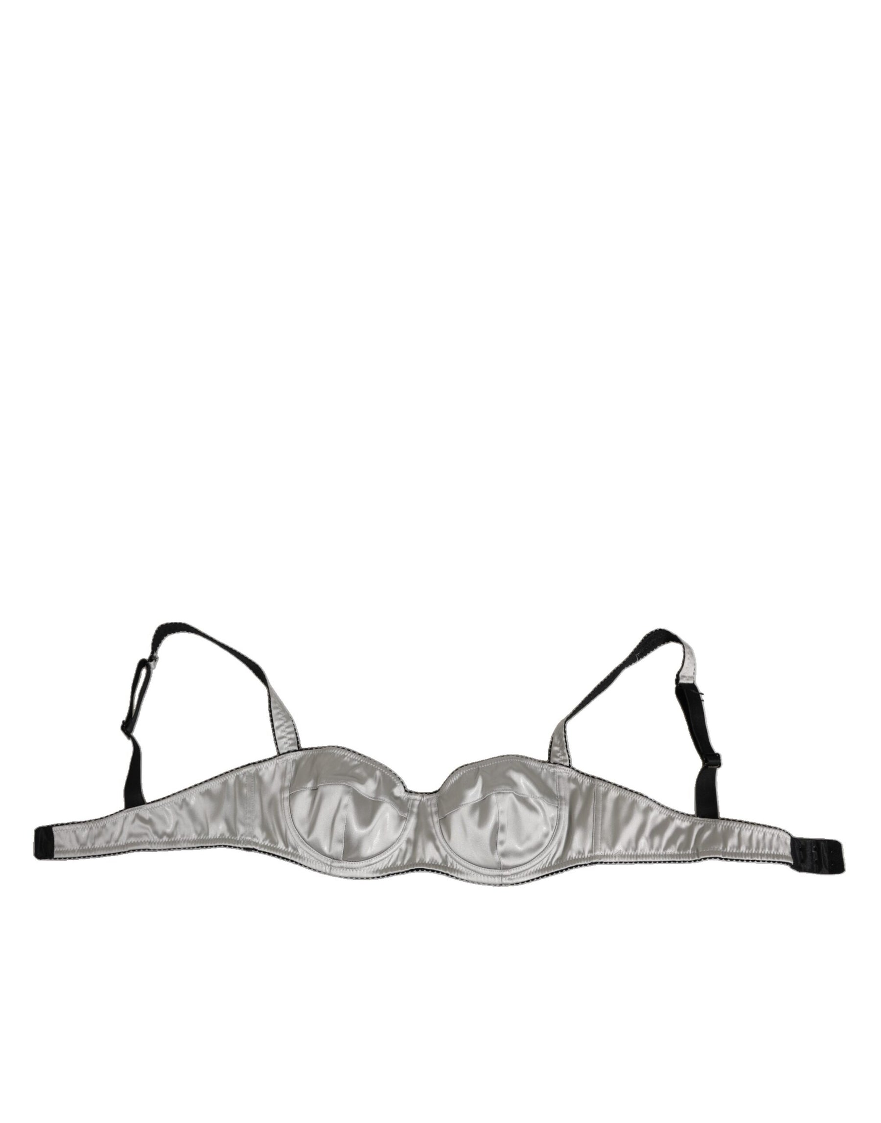 Dolce & Gabbana Gray Acetate Stretch Balconcino Bra Underwear | Regal Royce