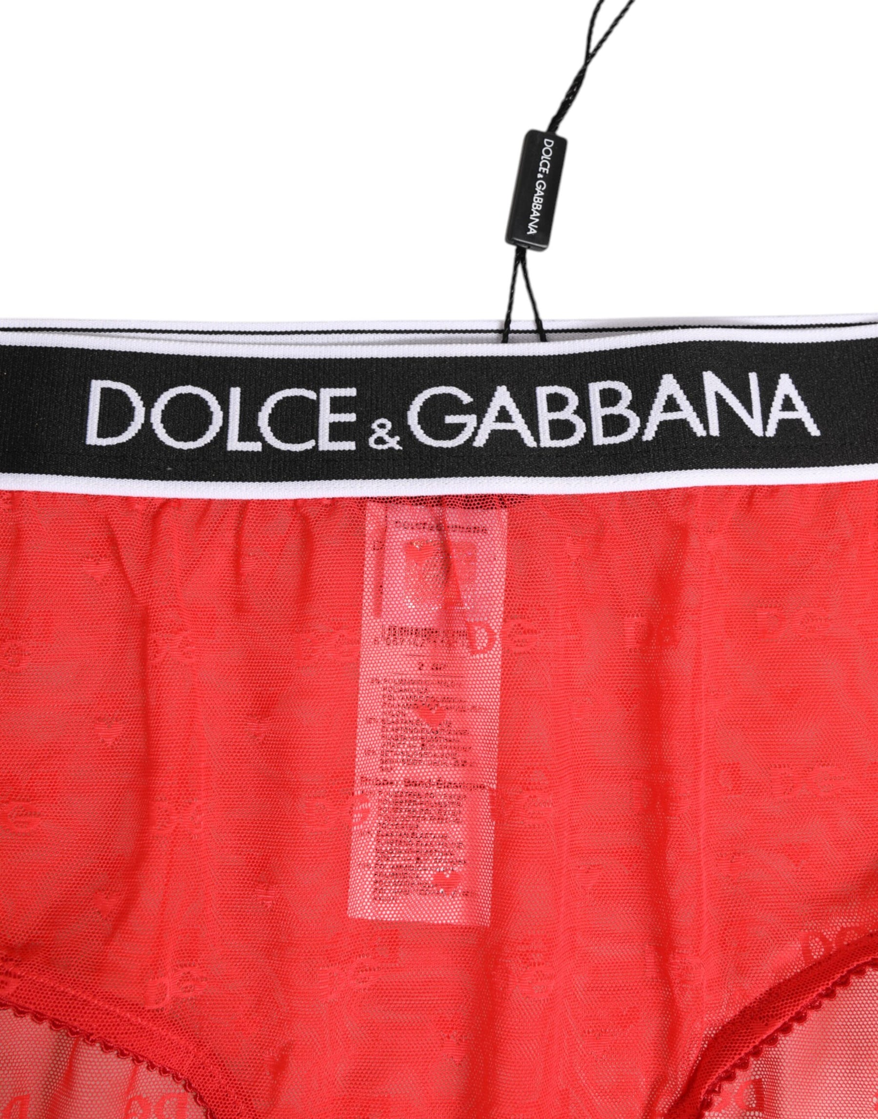 Dolce & Gabbana Red Nylon Logo Waistband Brief Panty Underwear | Regal Royce