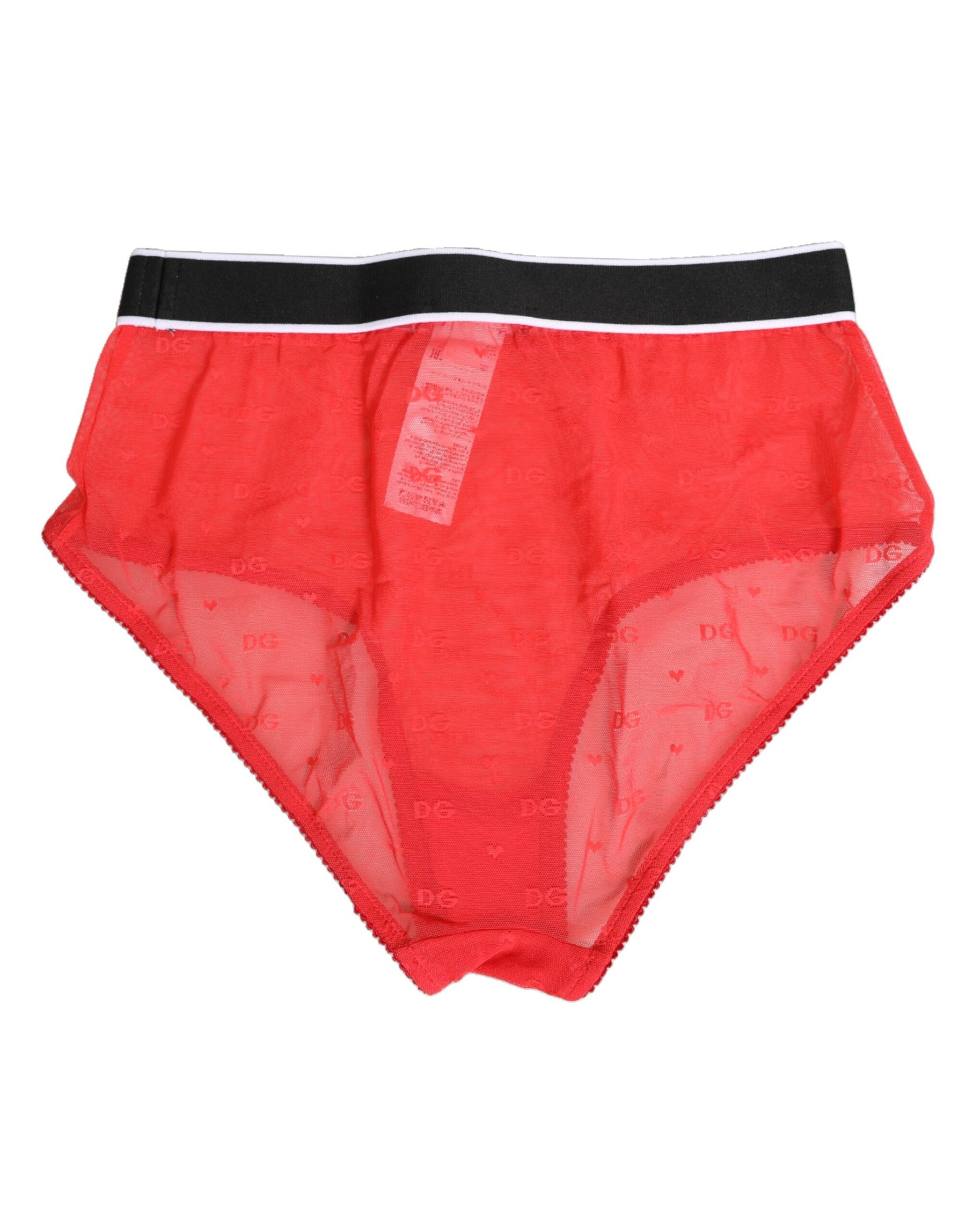 Dolce & Gabbana Red Nylon Logo Waistband Brief Panty Underwear | Regal Royce