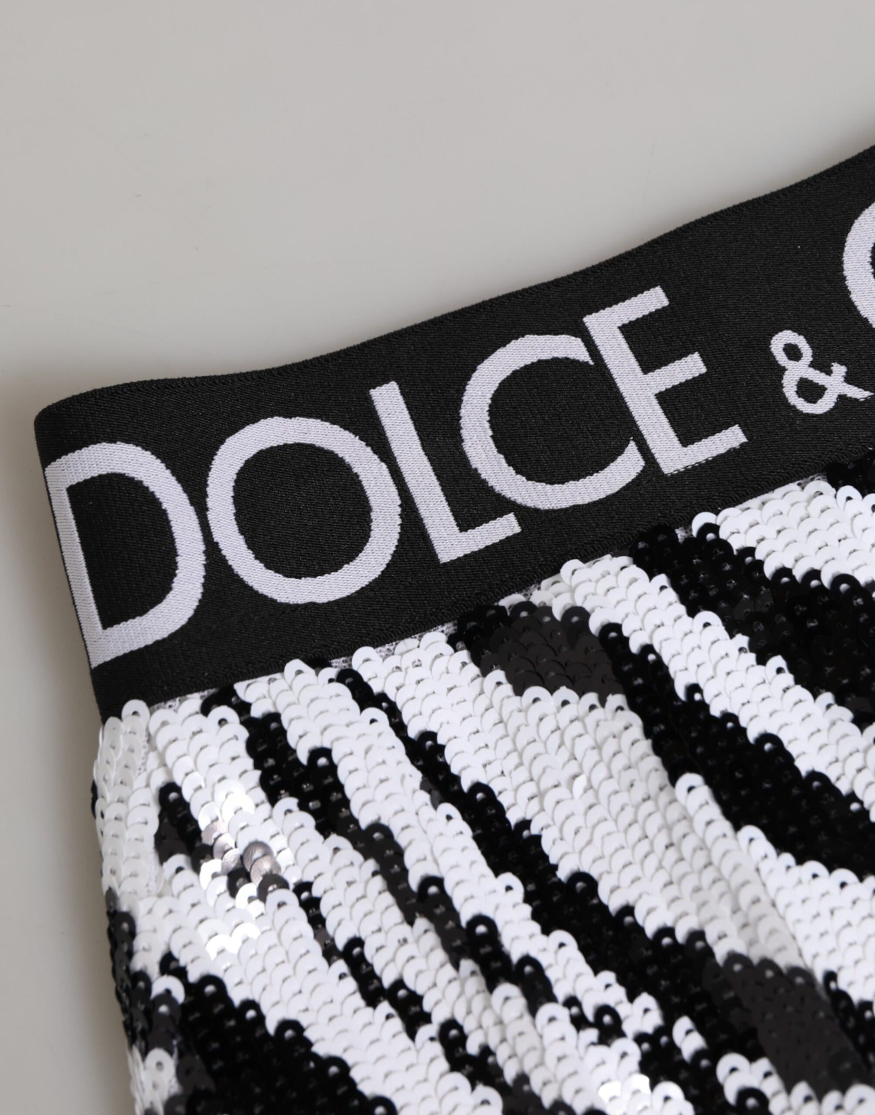 Dolce & Gabbana Black White Stripes High Waist Panty Underwear | Regal Royce