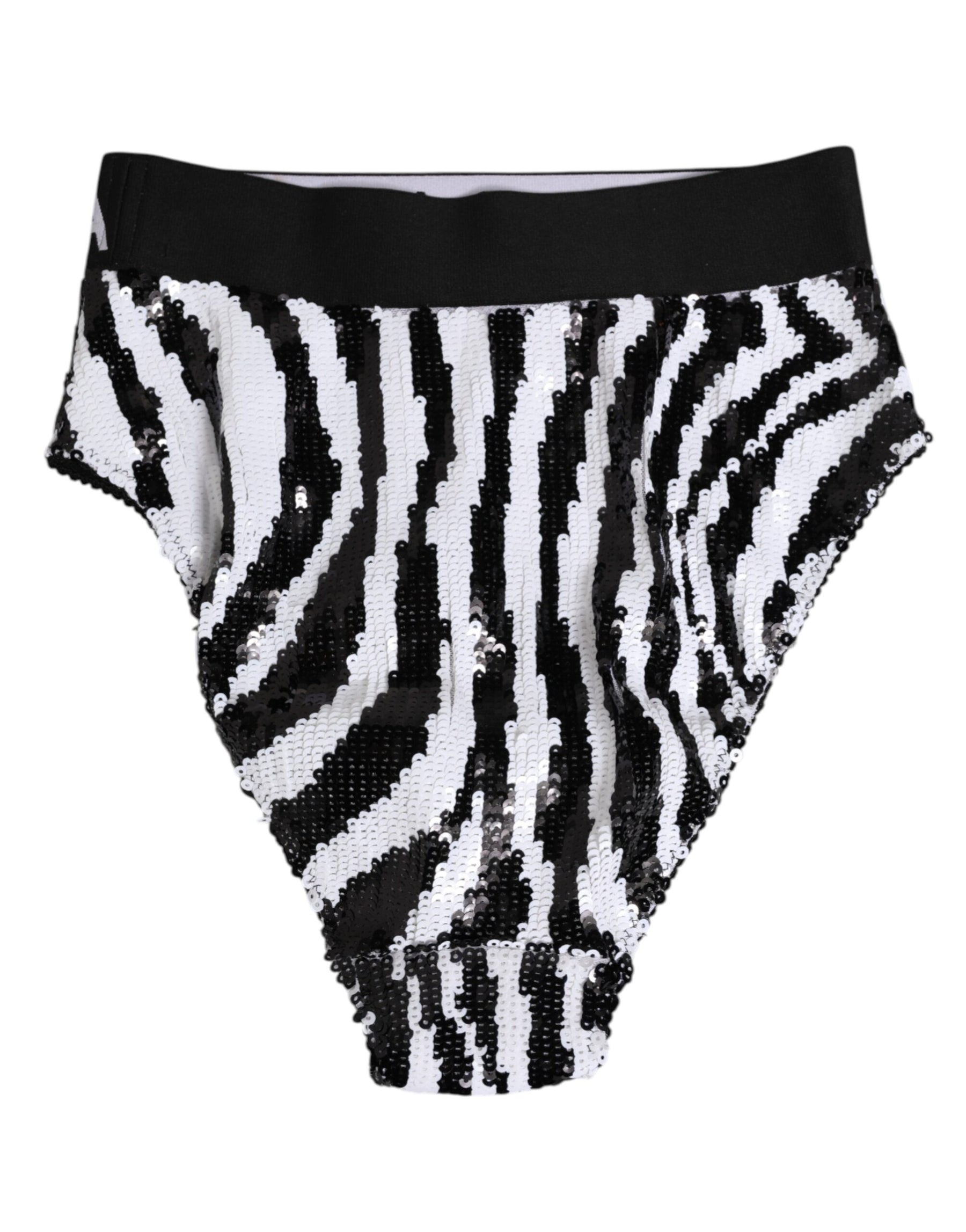 Dolce & Gabbana Black White Stripes High Waist Panty Underwear | Regal Royce