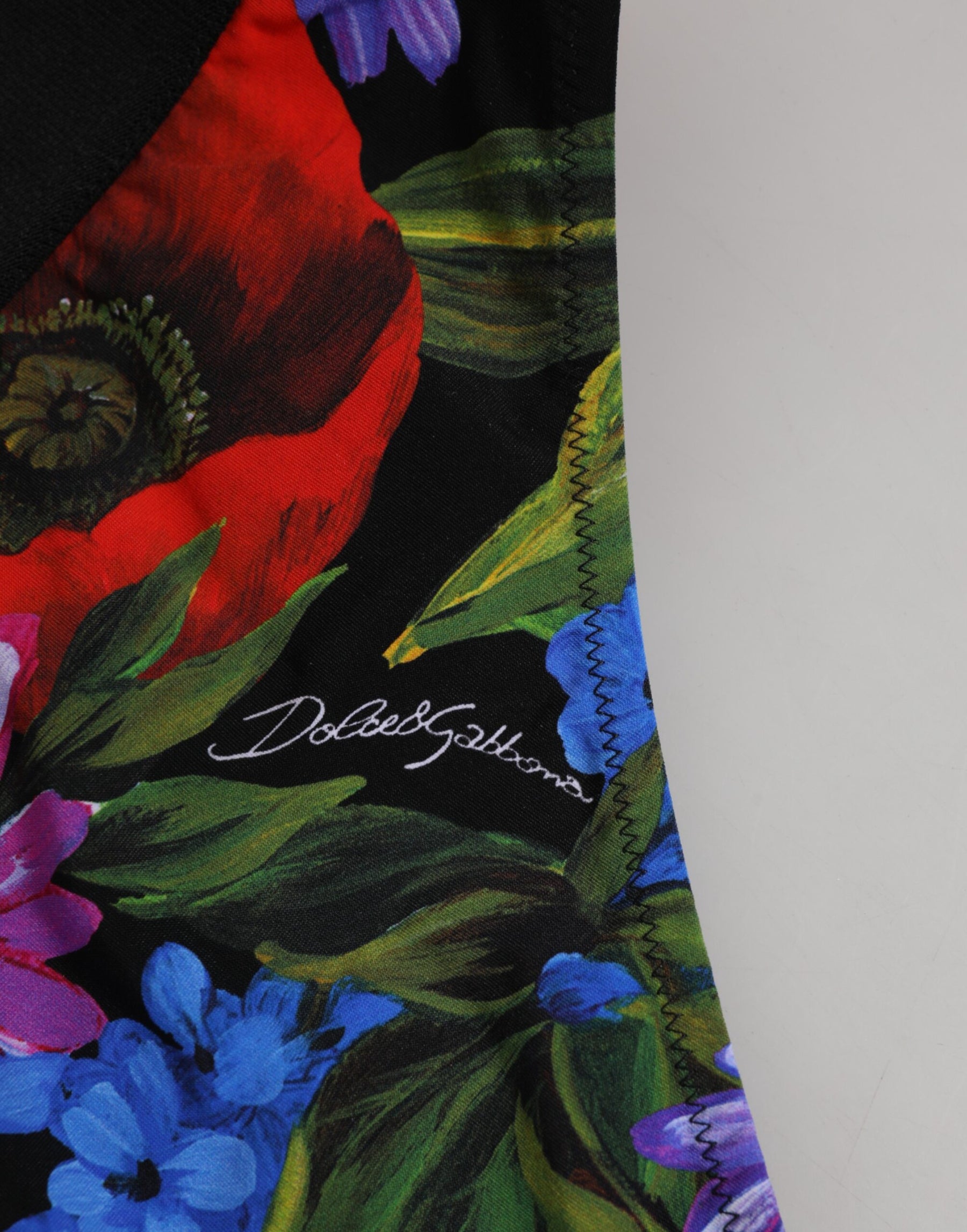 Dolce & Gabbana Black Floral Print High Waist Panty Underwear | Regal Royce