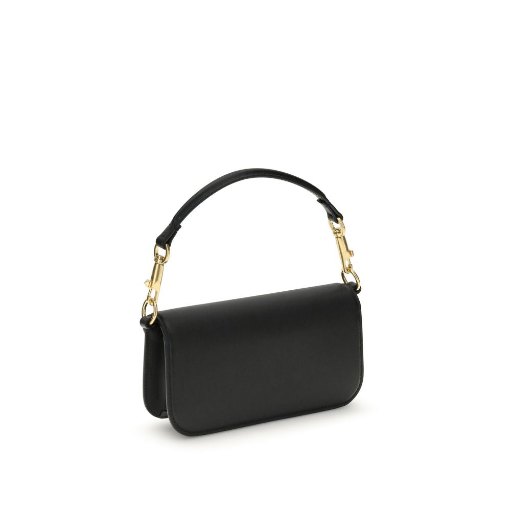 Valentino Garavani Black Calf Leather Bos Taurus Shoulder Bag
