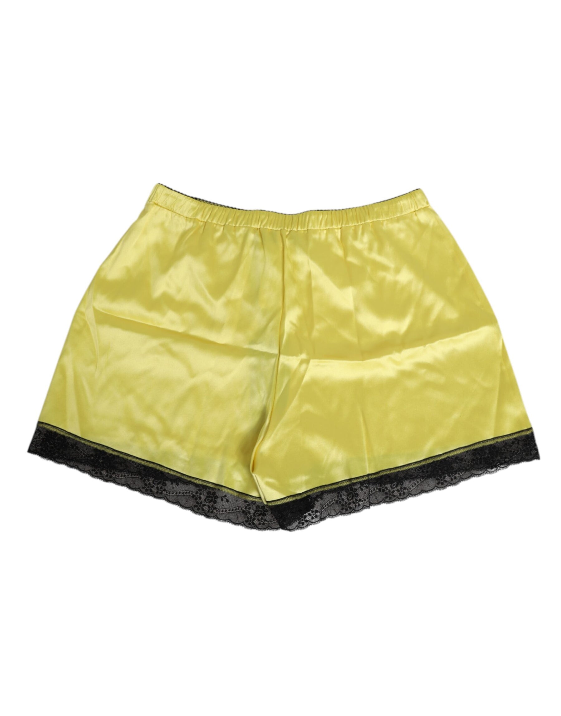 Dolce & Gabbana Yellow Satin Silk Mid Waist Underwear Shorts | Regal Royce