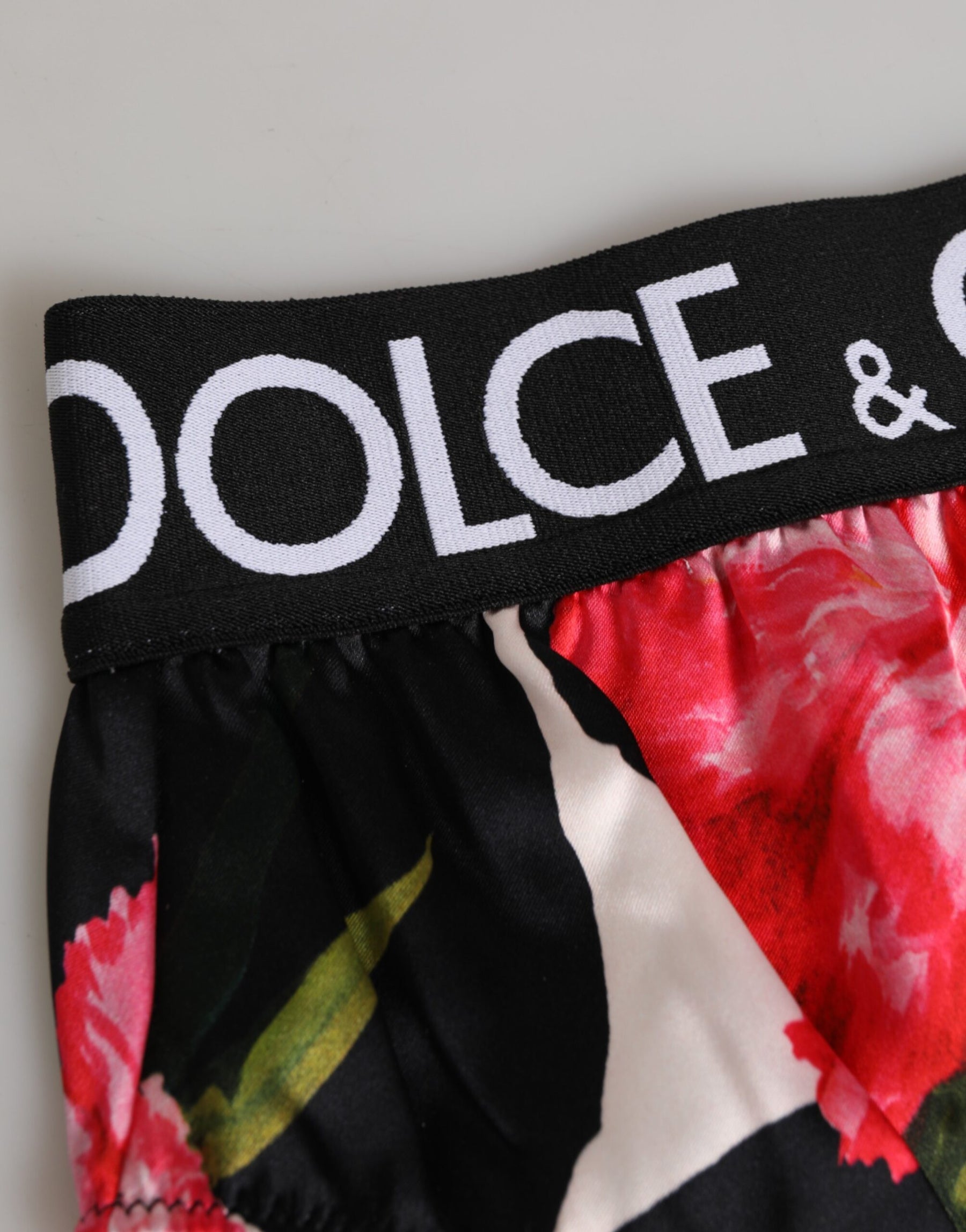 Dolce & Gabbana Black Floral Print High Waist Panty Underwear | Regal Royce