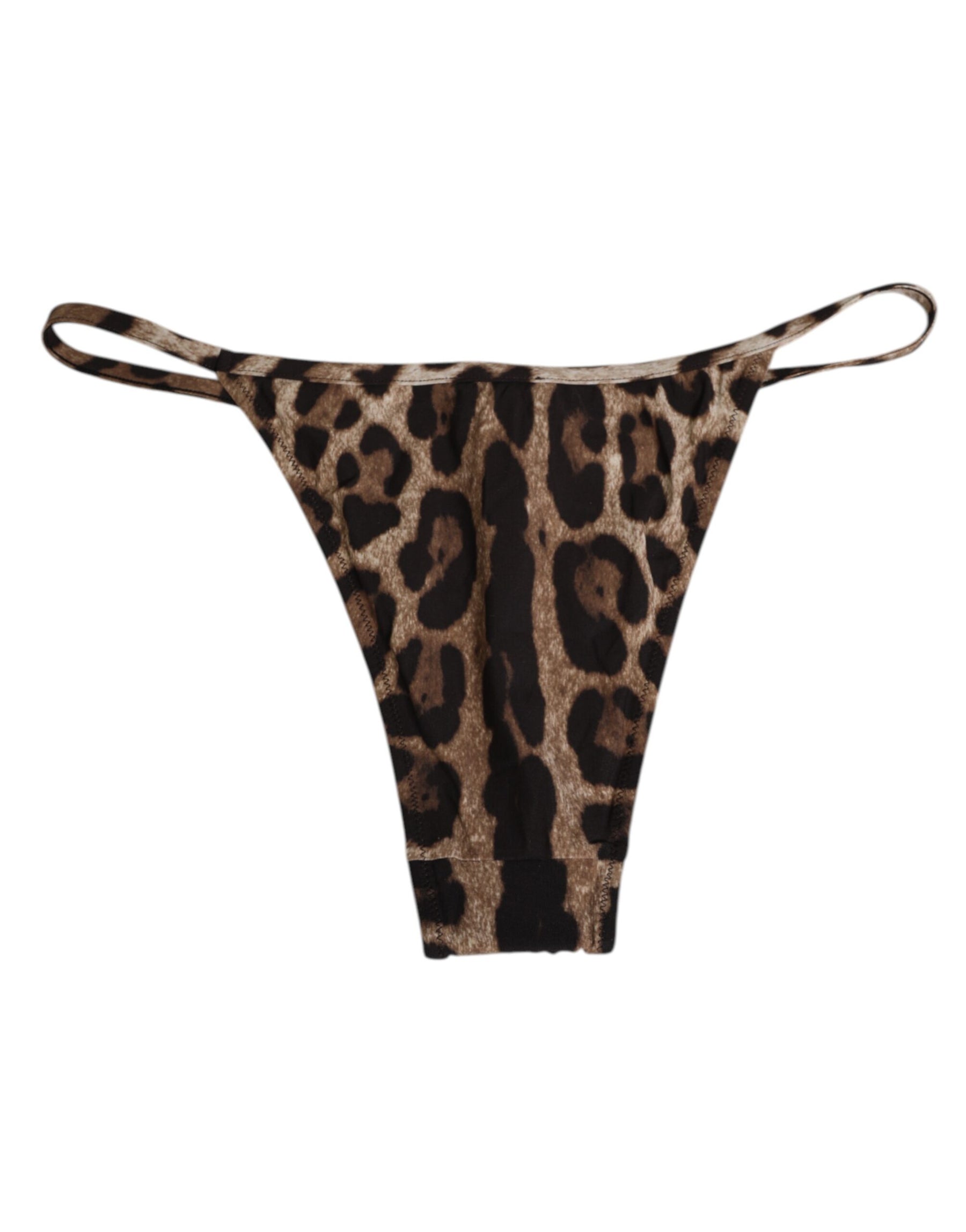 Dolce & Gabbana Brown Leopard Triangle Tanga Panty Underwear | Regal Royce