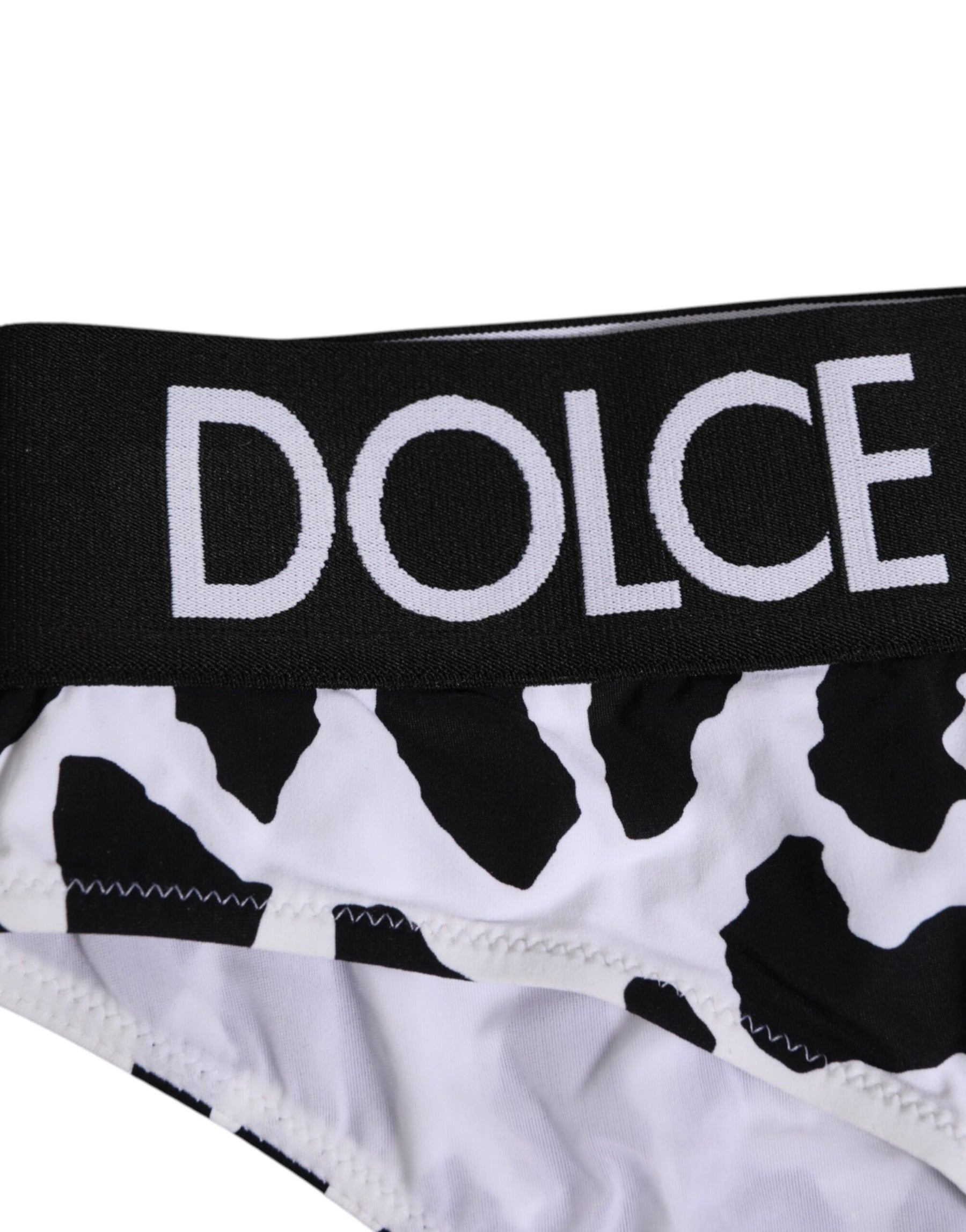 Dolce & Gabbana White Leopard Nylon High Waist Panty Underwear | Regal Royce