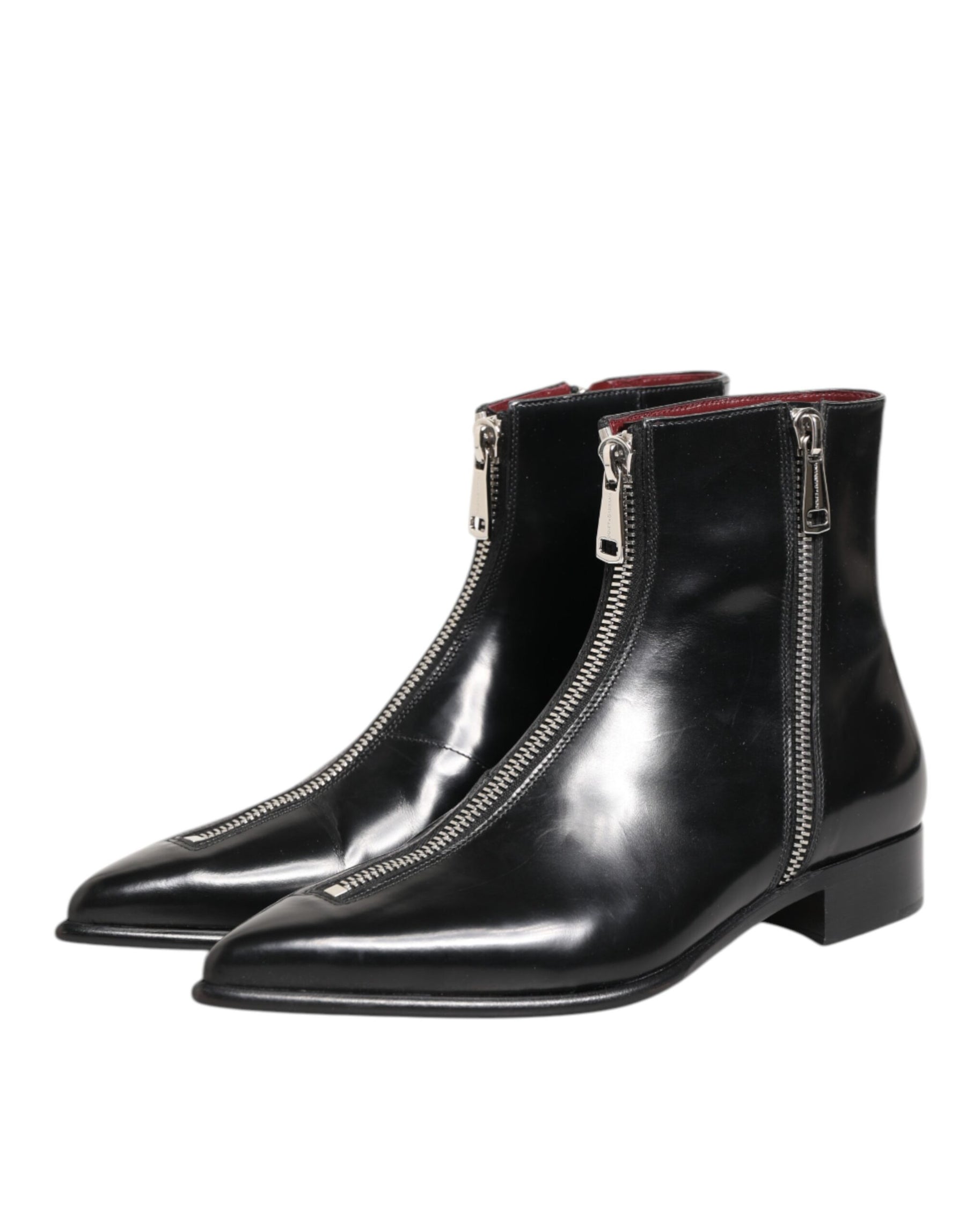 Dolce & Gabbana Black Calfskin Leather Men SHORT Boots Shoes | Regal Royce