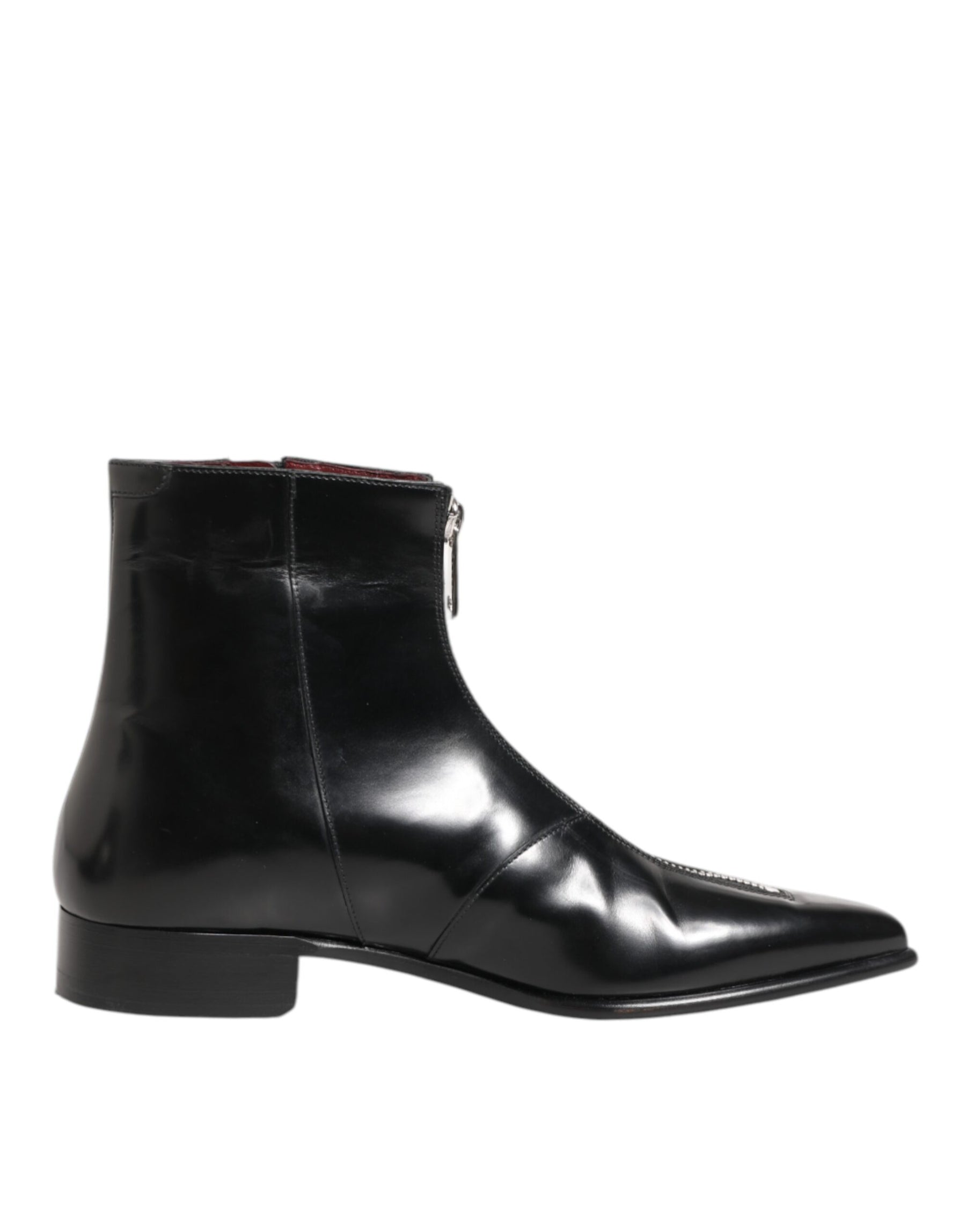 Dolce & Gabbana Black Calfskin Leather Men SHORT Boots Shoes | Regal Royce