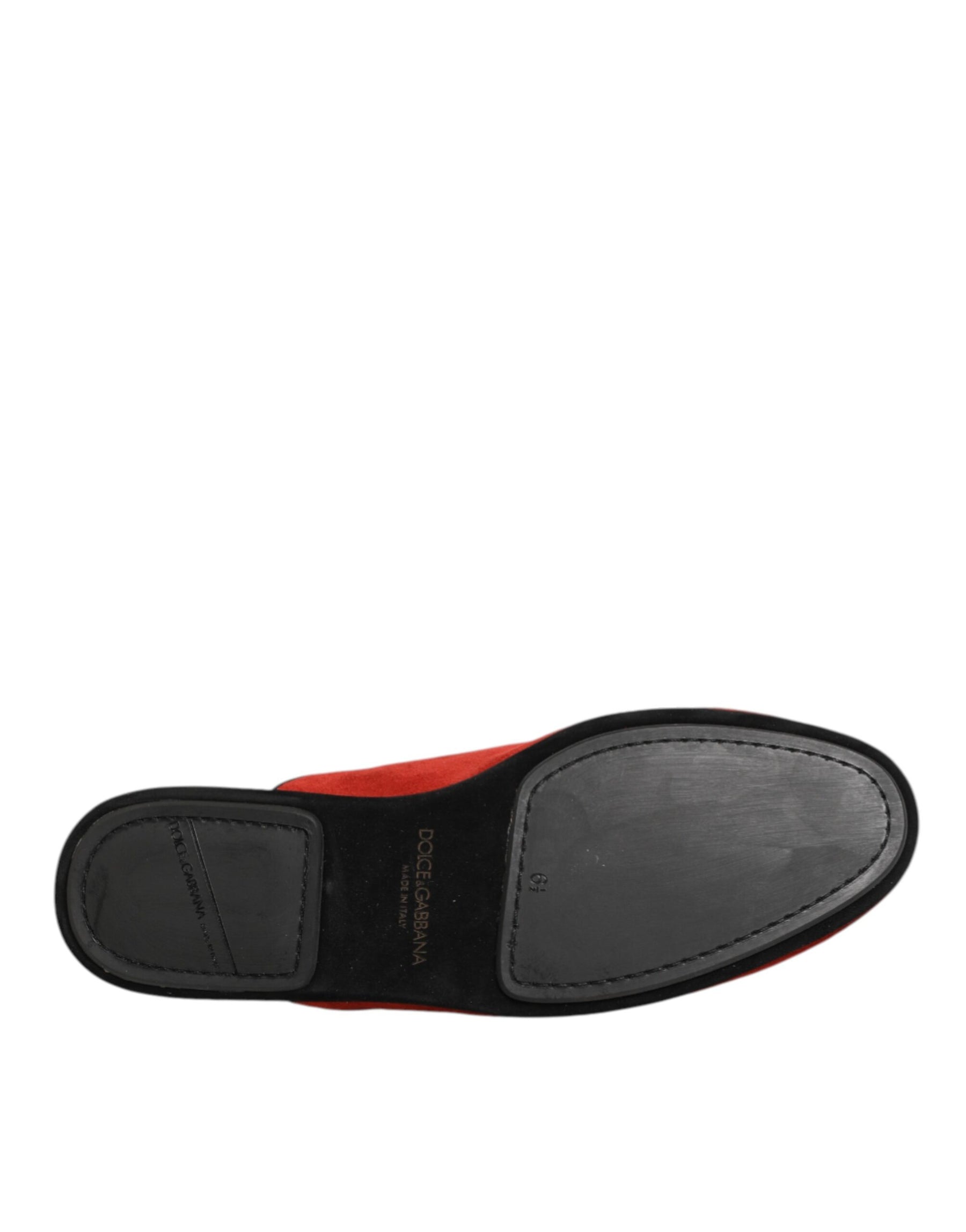 Dolce & Gabbana Red Suede DG King Men House Slippers Shoes | Regal Royce